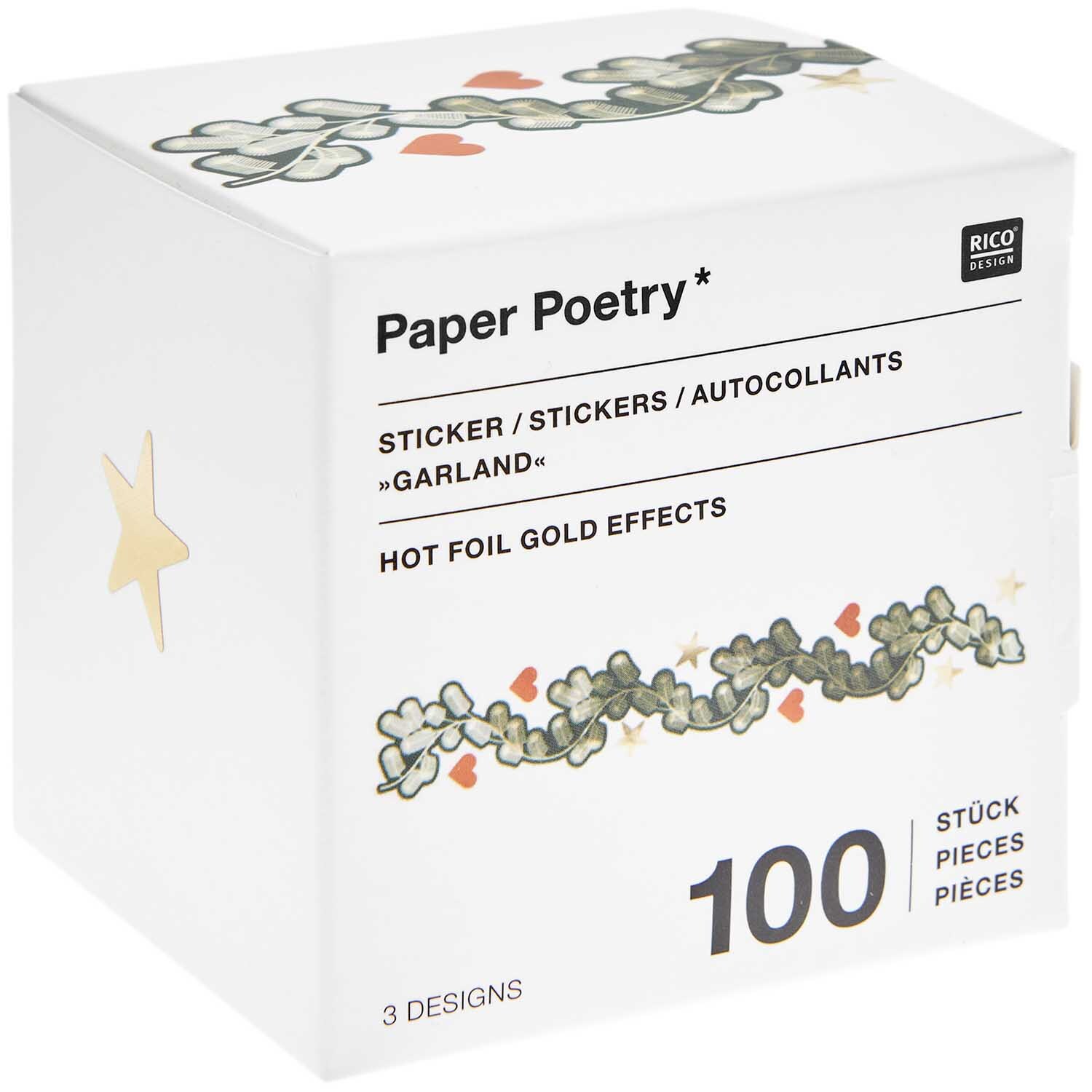 Paper Poetry Sticker Christmas Rocks! Tannengirlande Ø 5cm 100 Stück auf der Rolle von Rico Design
