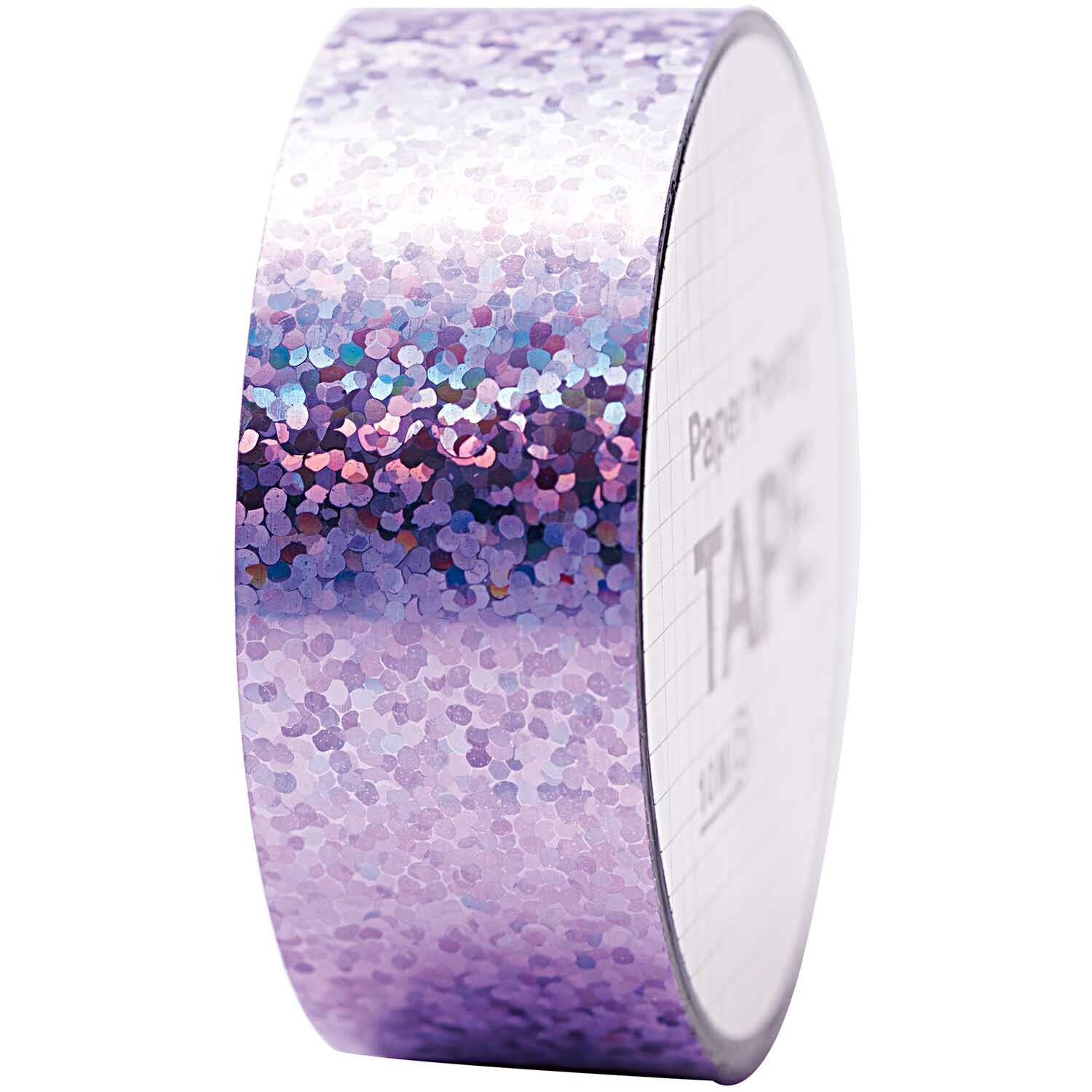 Paper Poetry Holographic Tape mit schimmernden Punkten in Flieder von Rico Design, 19mm x 10m.
