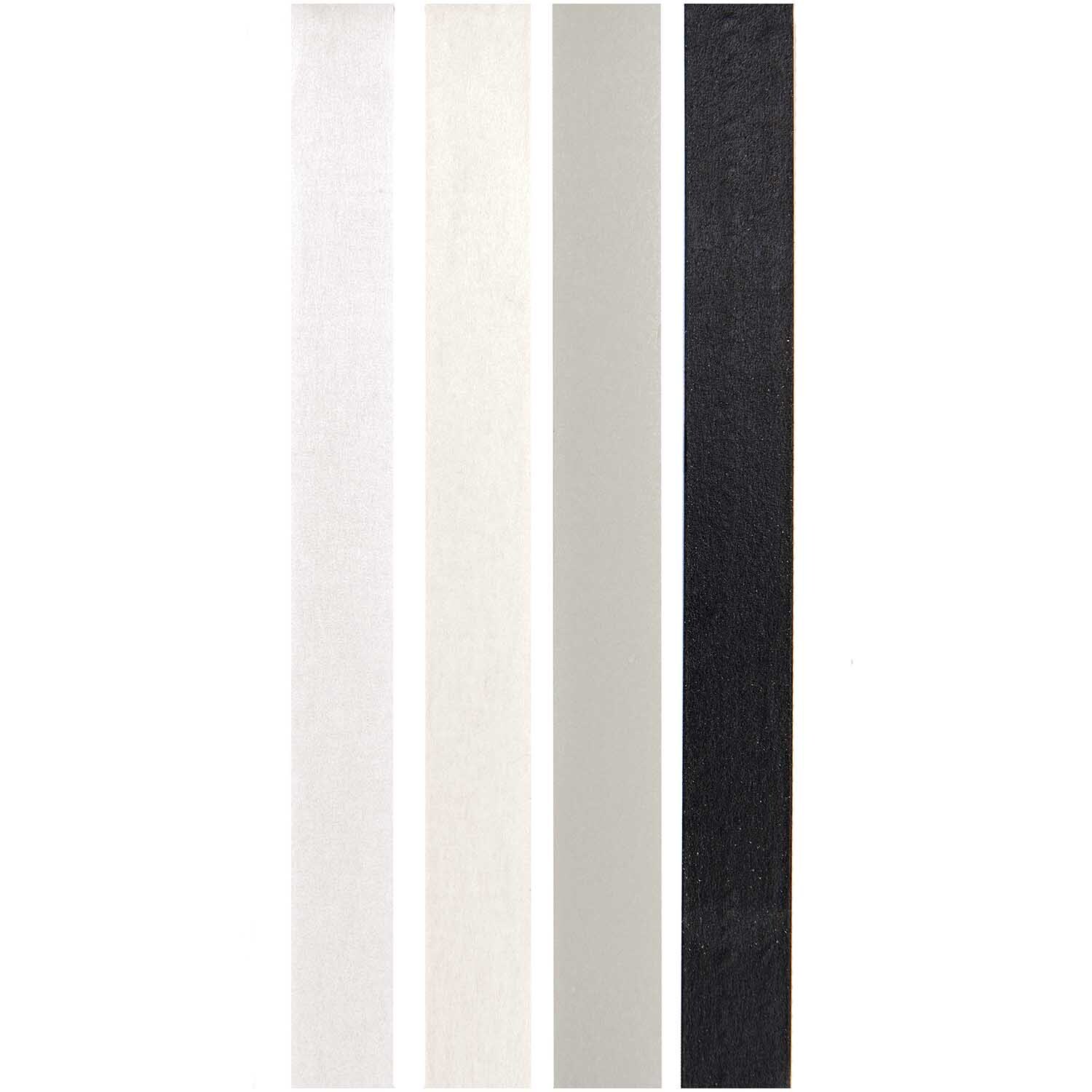 Paper Poetry Tape Set schwarz-weiß 15mm 10m 4-teilig von Rico Design Paper Poetry Tape Set: Vier schwarze und weiße Streifen von Rico Design, ideal für kreative Projekte.
