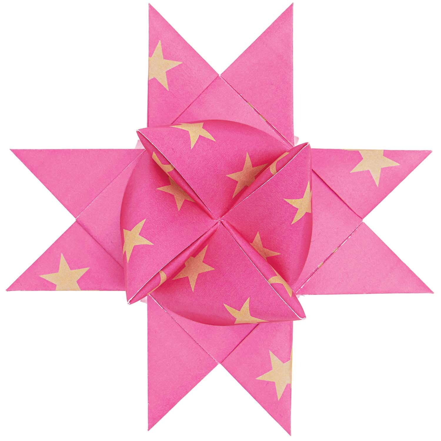 Paper Poetry Fröbelstreifen neon Sterne L 40 Stück von Rico Design Paper Poetry Fröbelstreifen neon Sterne L 40 Stück: Gefalteter Stern aus neonfarbenem Papier mit gelben Sternen, ideal für kreative Dekorationen.