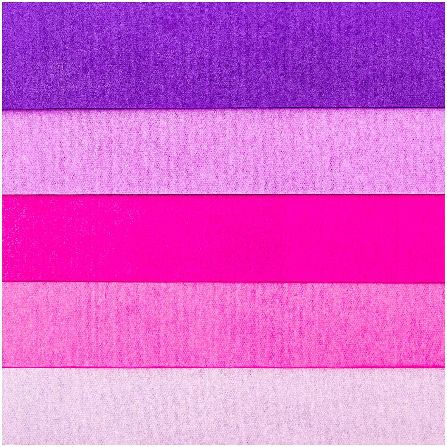 Paper Poetry Seidenpapier zeigt fünf lila Farbtöne von Rico Design, ideal für kreative Projekte.