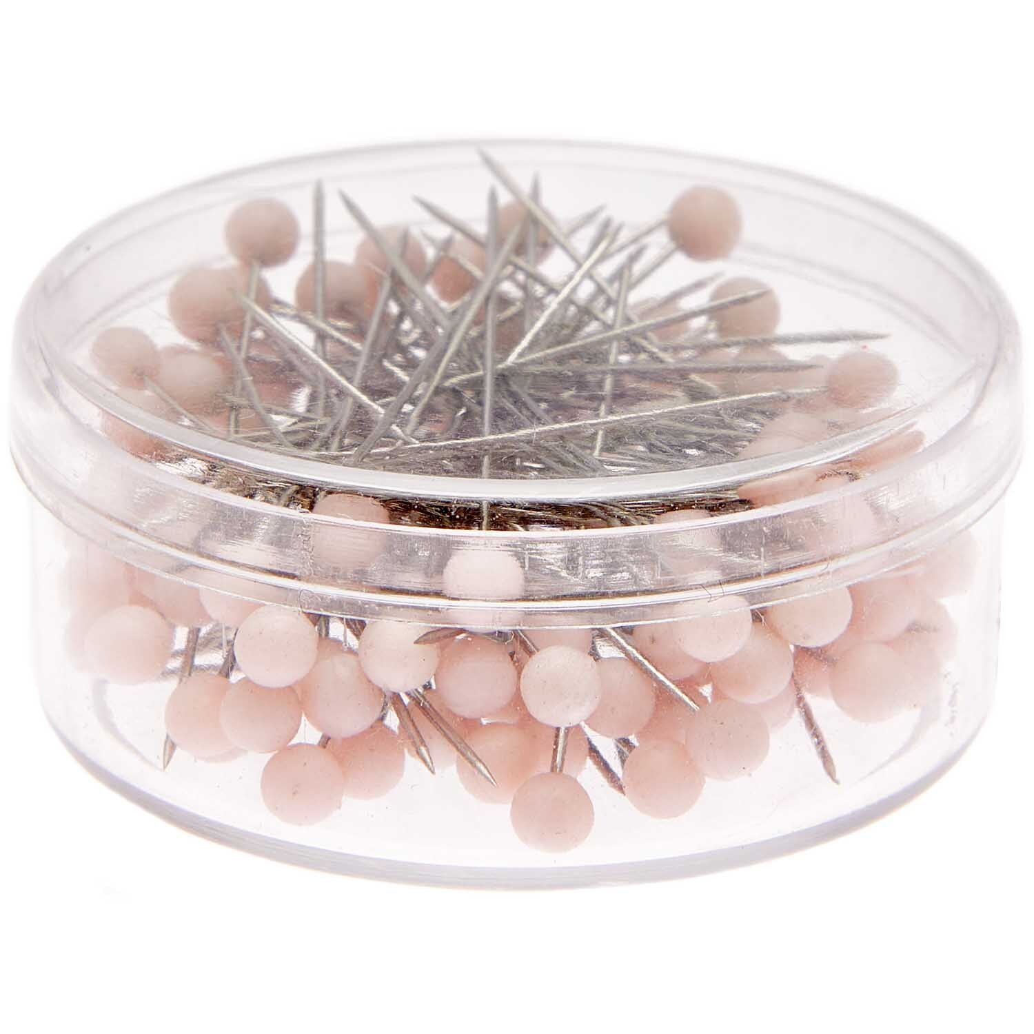Stecknadeln 38mm 100 Stück in einer transparenten Box, ideal für Näharbeiten, von Rico Design.