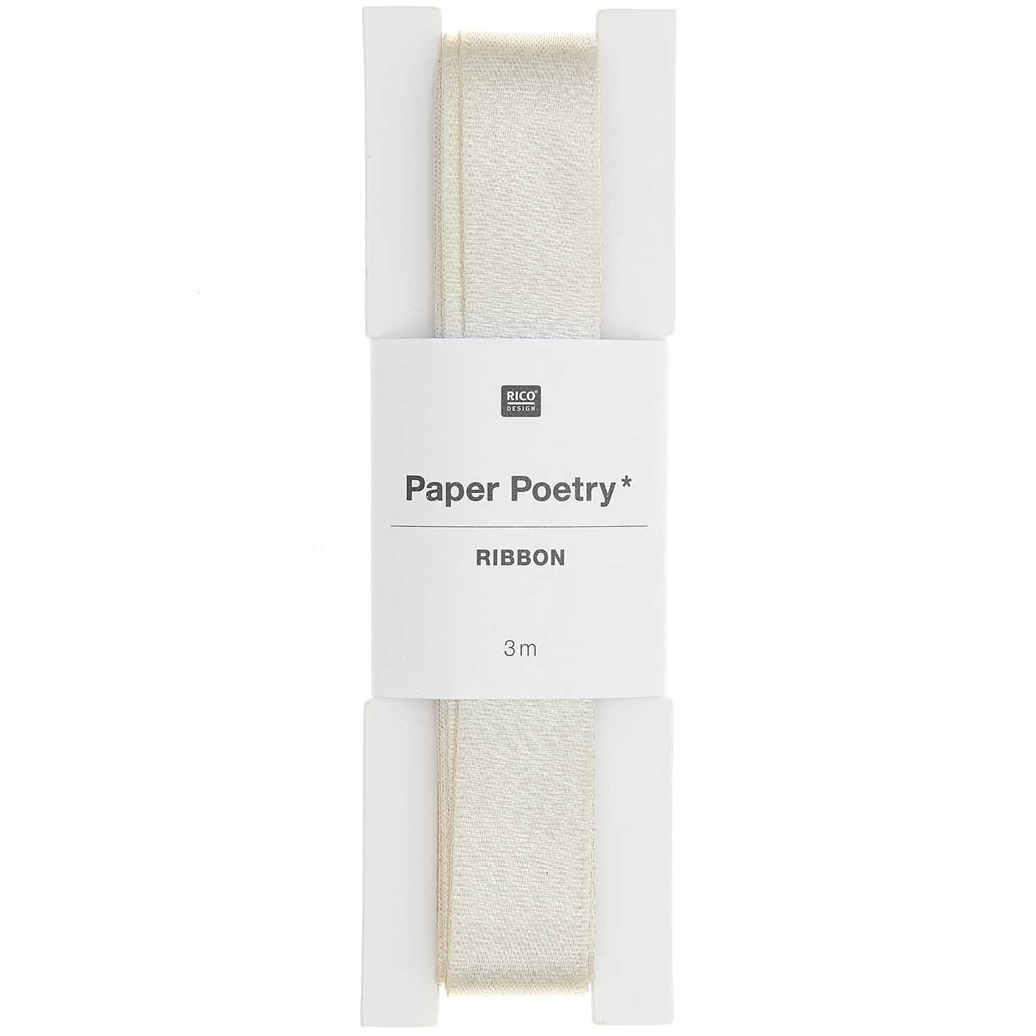 Paper Poetry Satinband Lurex 16mm 3m Farbe Champagner von Rico Design
