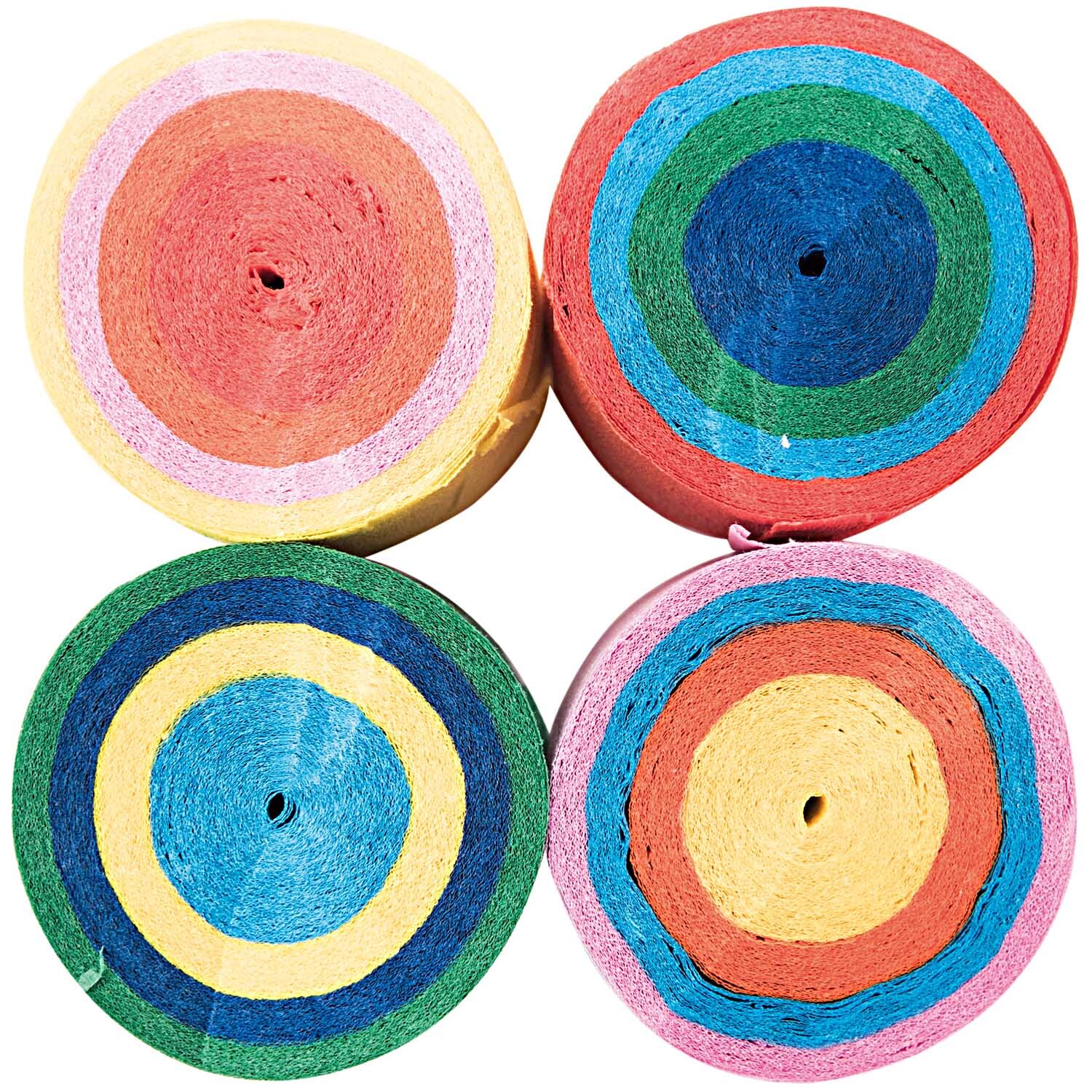 Kreppbänder Cake von Rico Design, 4 Rollen in verschiedenen Farben, ideal für kreative Bastelprojekte.