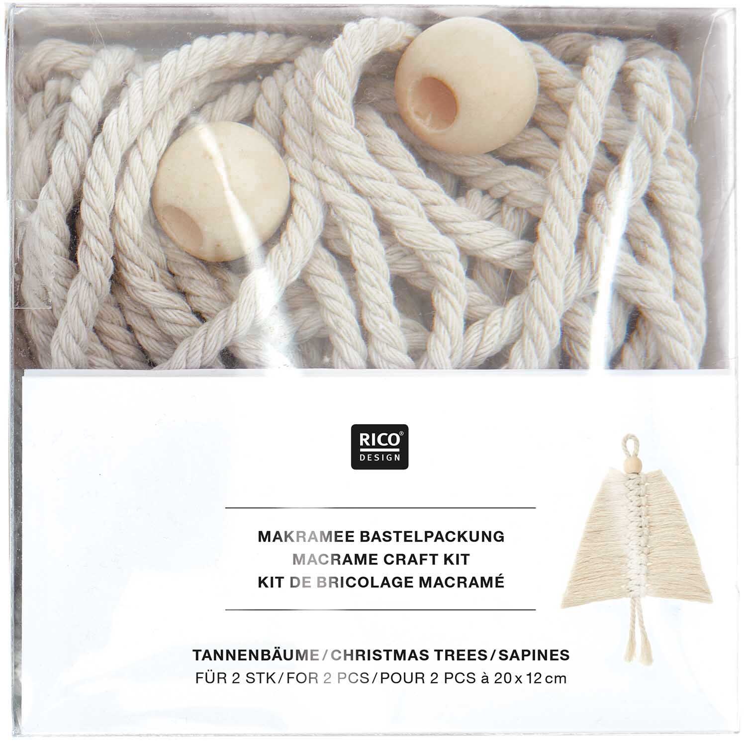 Set macramé sapins 20x12cm 2 pièces from Rico Design