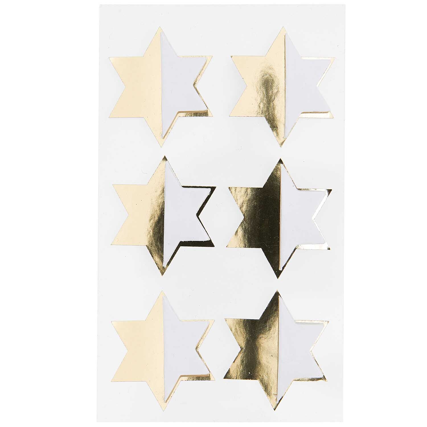 Paper Poetry Wabenpapiersticker Sterne 1 Blatt von Rico Design Paper Poetry Wabenpapiersticker Sterne von Rico Design, goldene und weiße Sterne auf einem Blatt. Ideal für kreative Bastelprojekte.