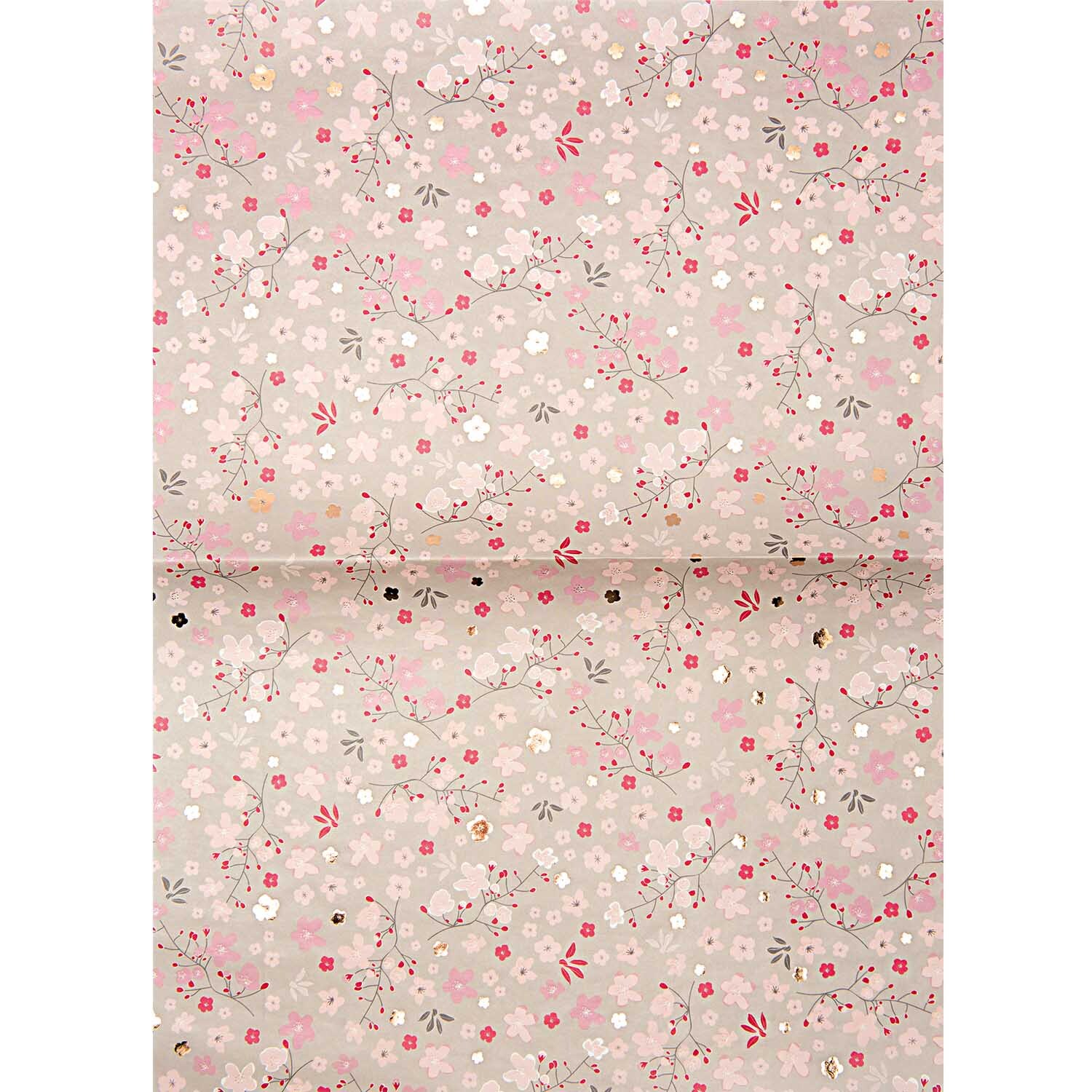 Paper Patch Papier Kirschblüten 30x42cm mit zarten rosa Blüten und goldenen Akzenten von Rico Design.