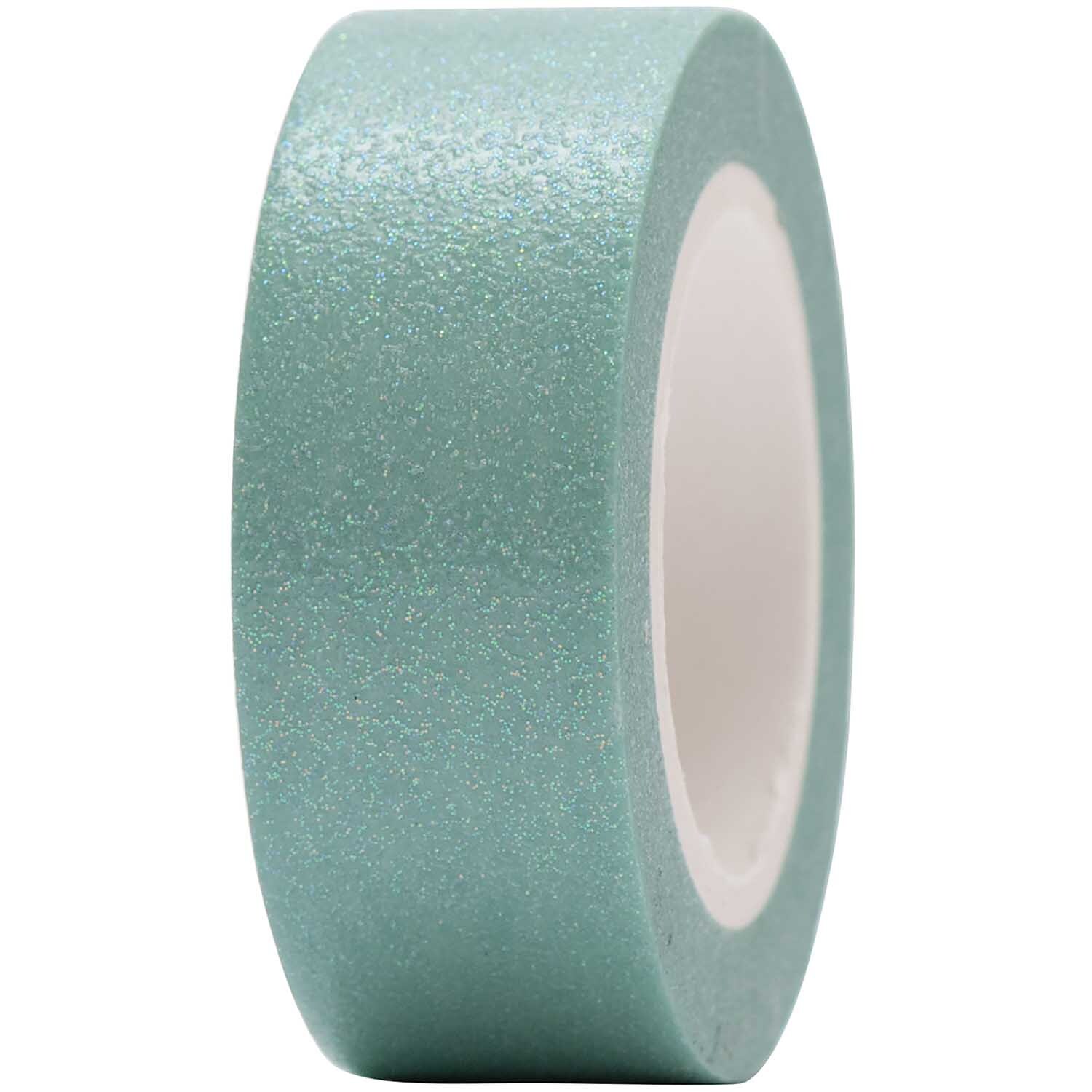 Paper Poetry Tape Glitter 15mm 5m in hellgrün von Rico Design, ideal für kreative Bastelprojekte.