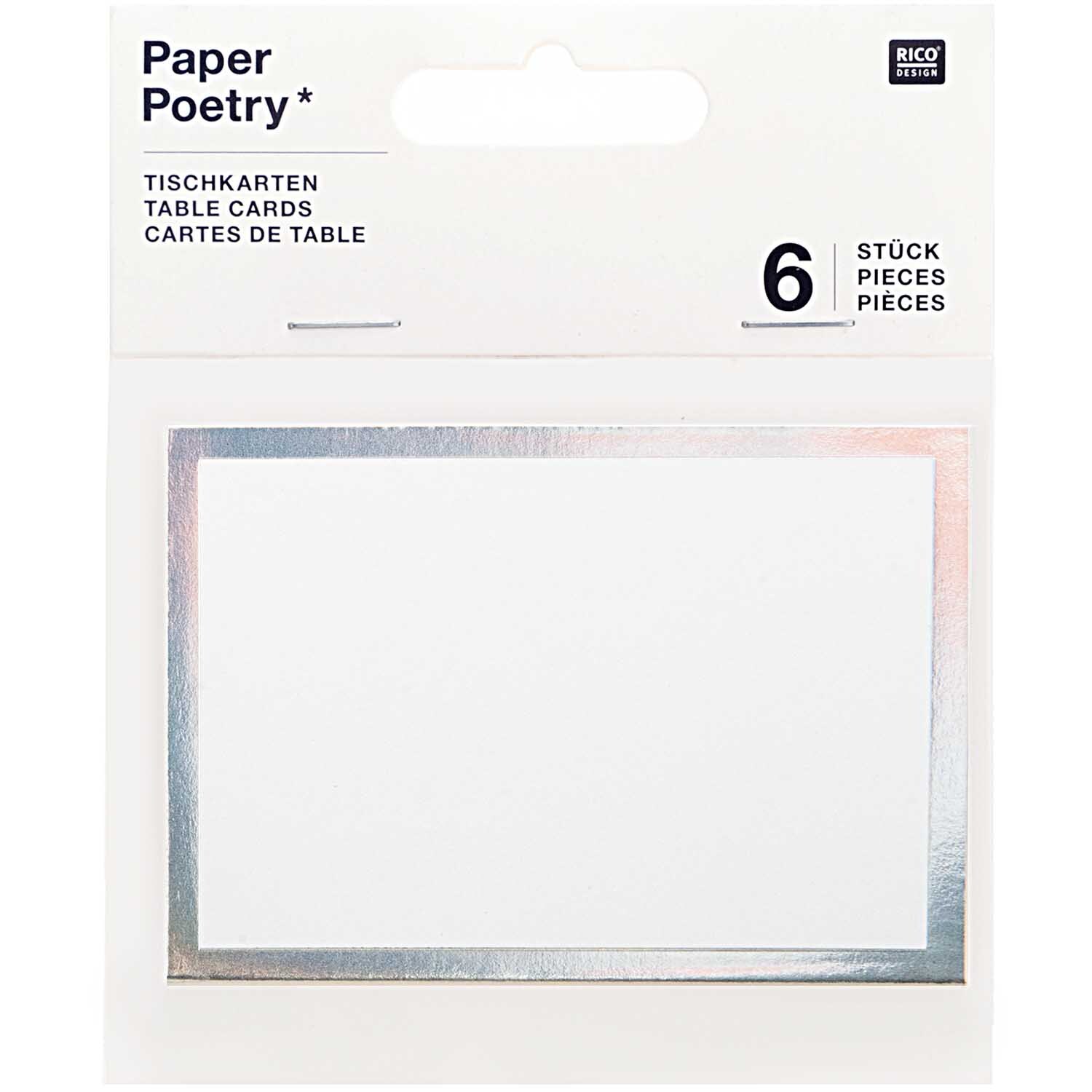 Paper Poetry Tischkarten mit Hot Foil 9x12,7cm 6 Stück Farbe Irisierend von Rico Design