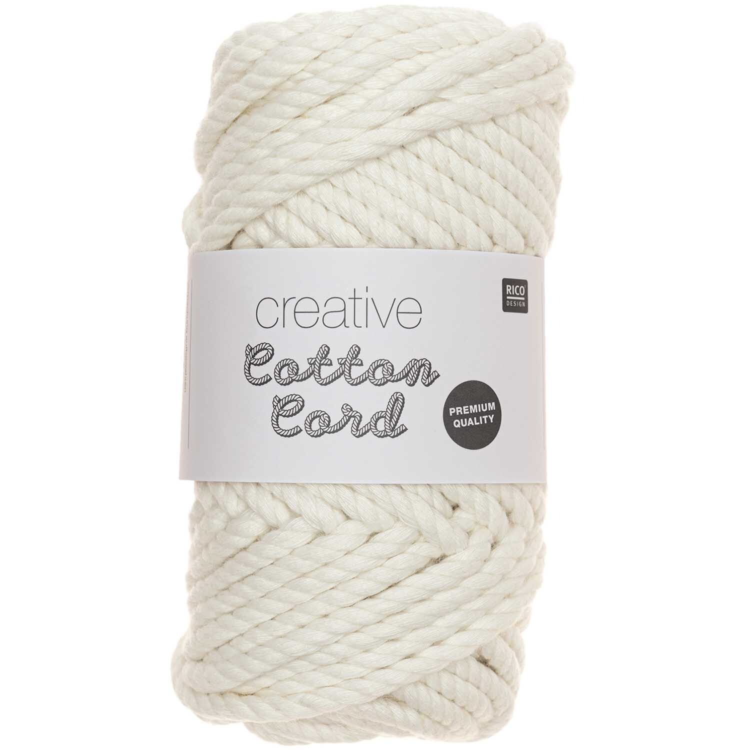 Creative Cotton Cord Makramee-Garn von Rico Design in Creme, 130g 25m, ideal für Handarbeiten.