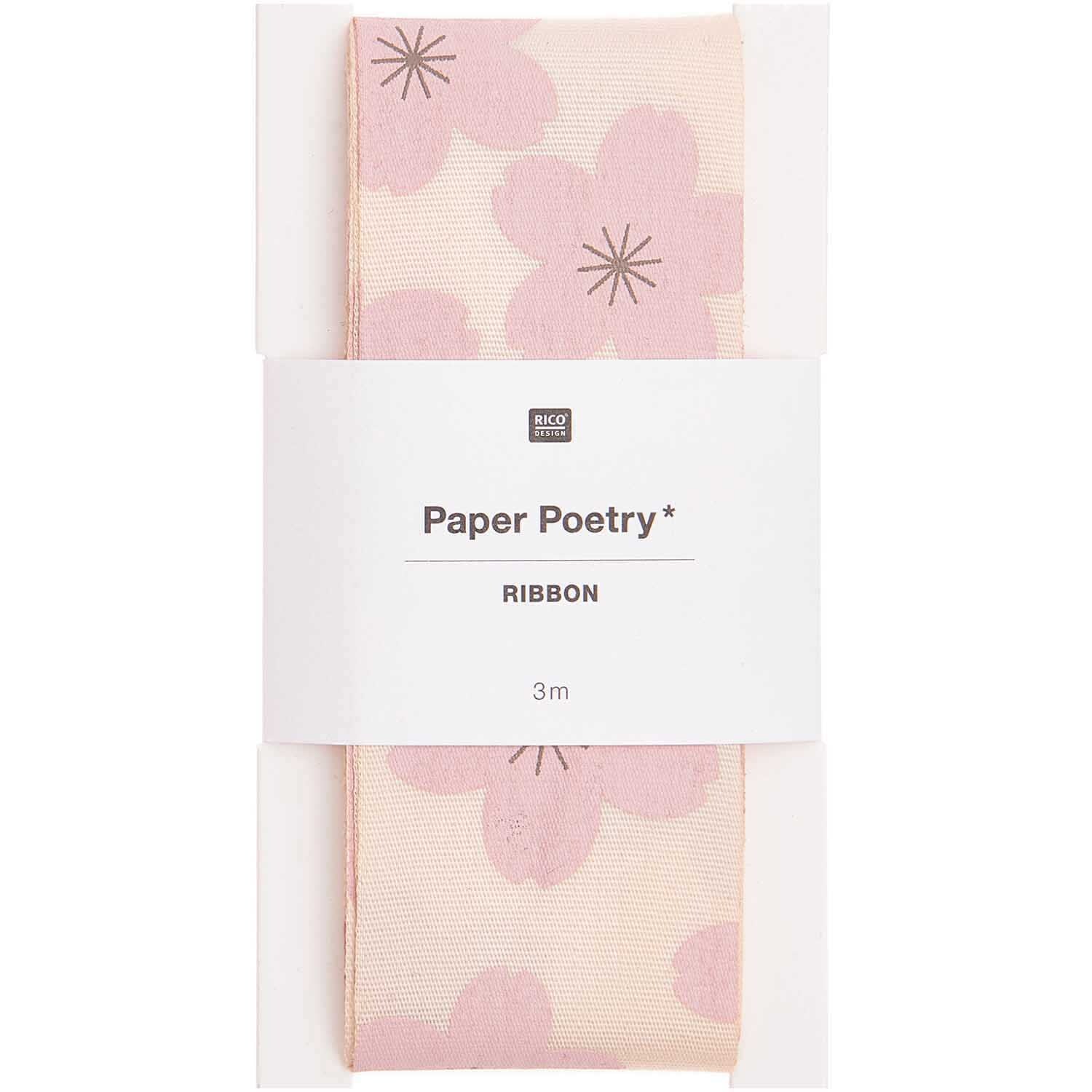 Paper Poetry Taftband Kirschblüten puder 38mm 3m von Rico Design