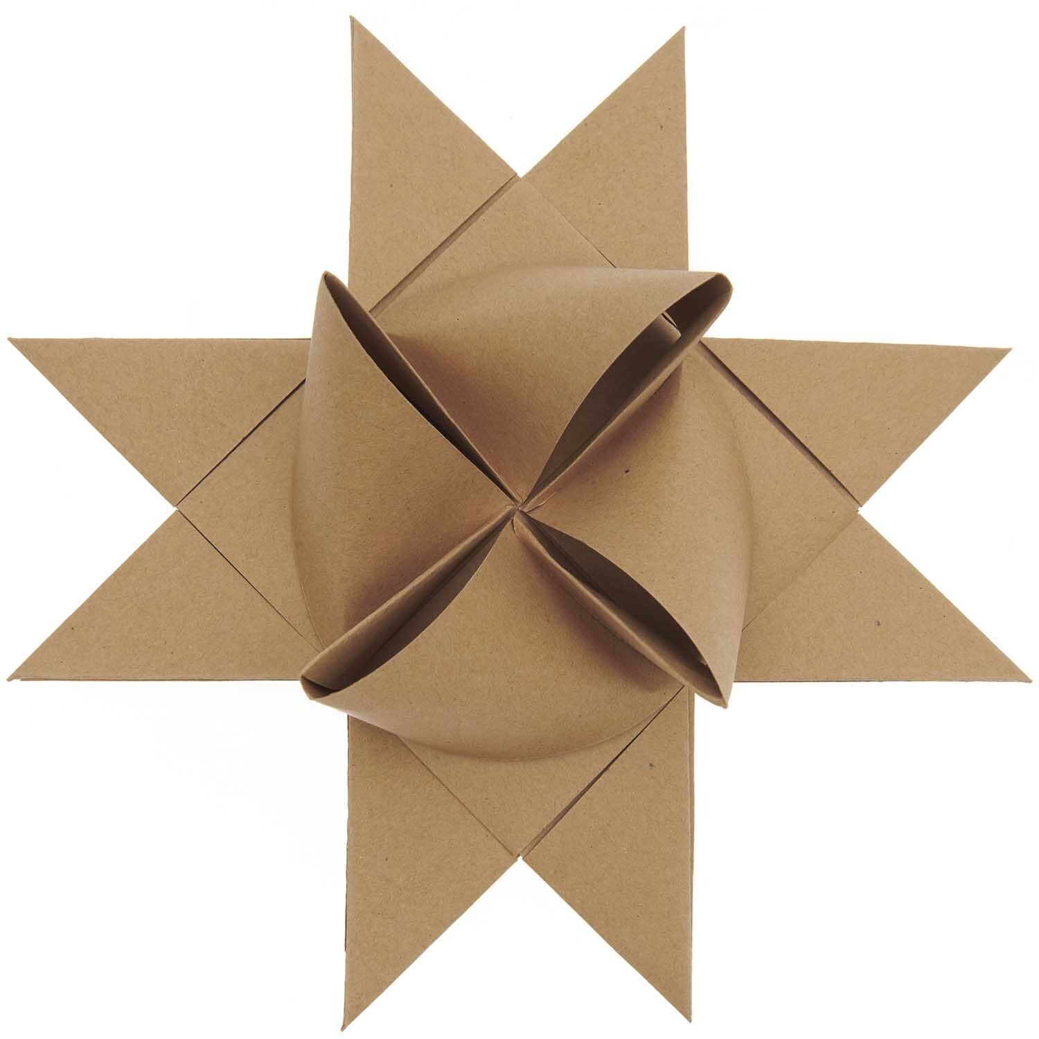 Paper Poetry Fröbelstreifen XXL 180g/m2 20 pièces Couleur Papier kraft from Rico Design Paper Poetry Fröbelstreifen XXL 180g/m2 20 Stück, gefaltet zu einem Stern aus Kraftpapier.