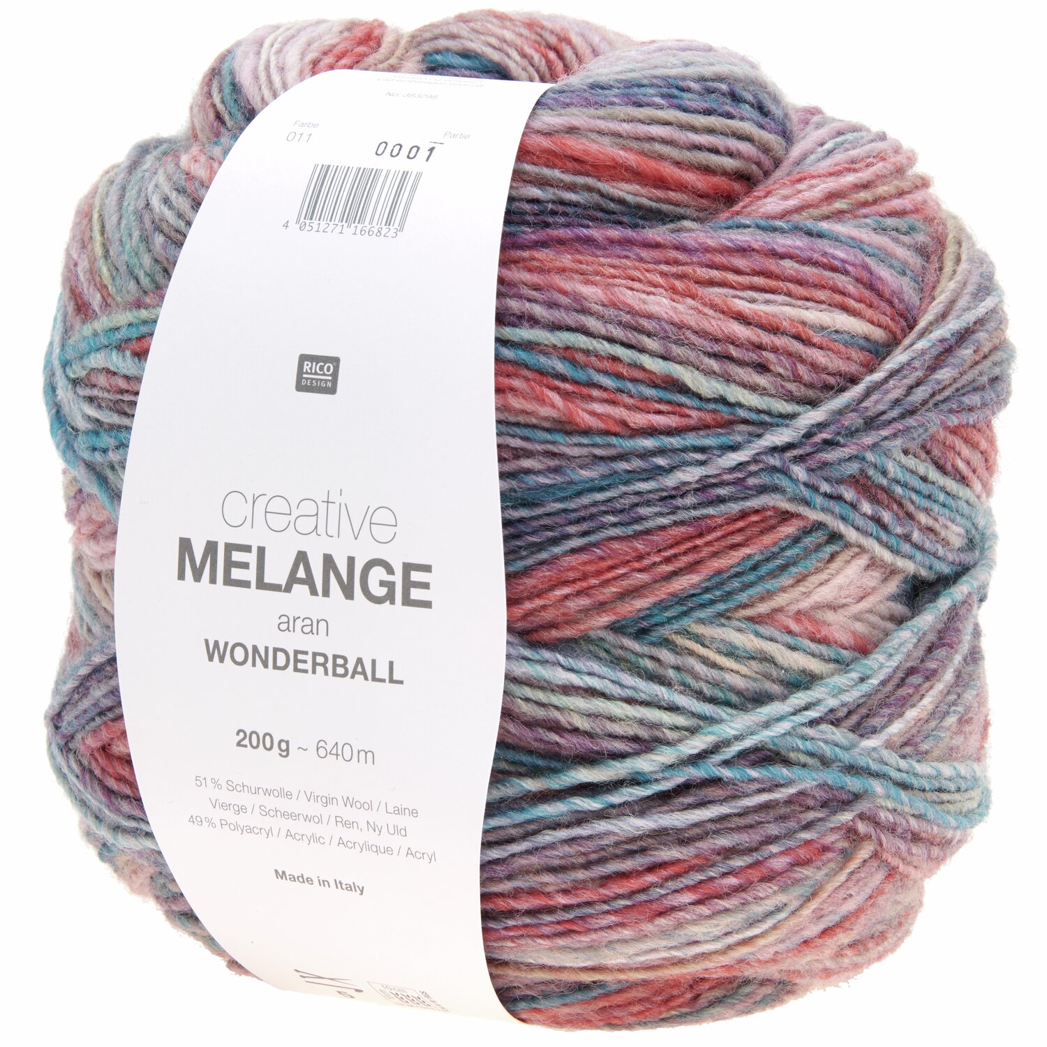 Creative Melange aran Wonderball 200g 640m Couleur Lierre mauve from Rico Design Creative Melange aran Wonderball, 200g 640m, in Mauve-Efeu von Rico Design. Ideal für Strickprojekte.