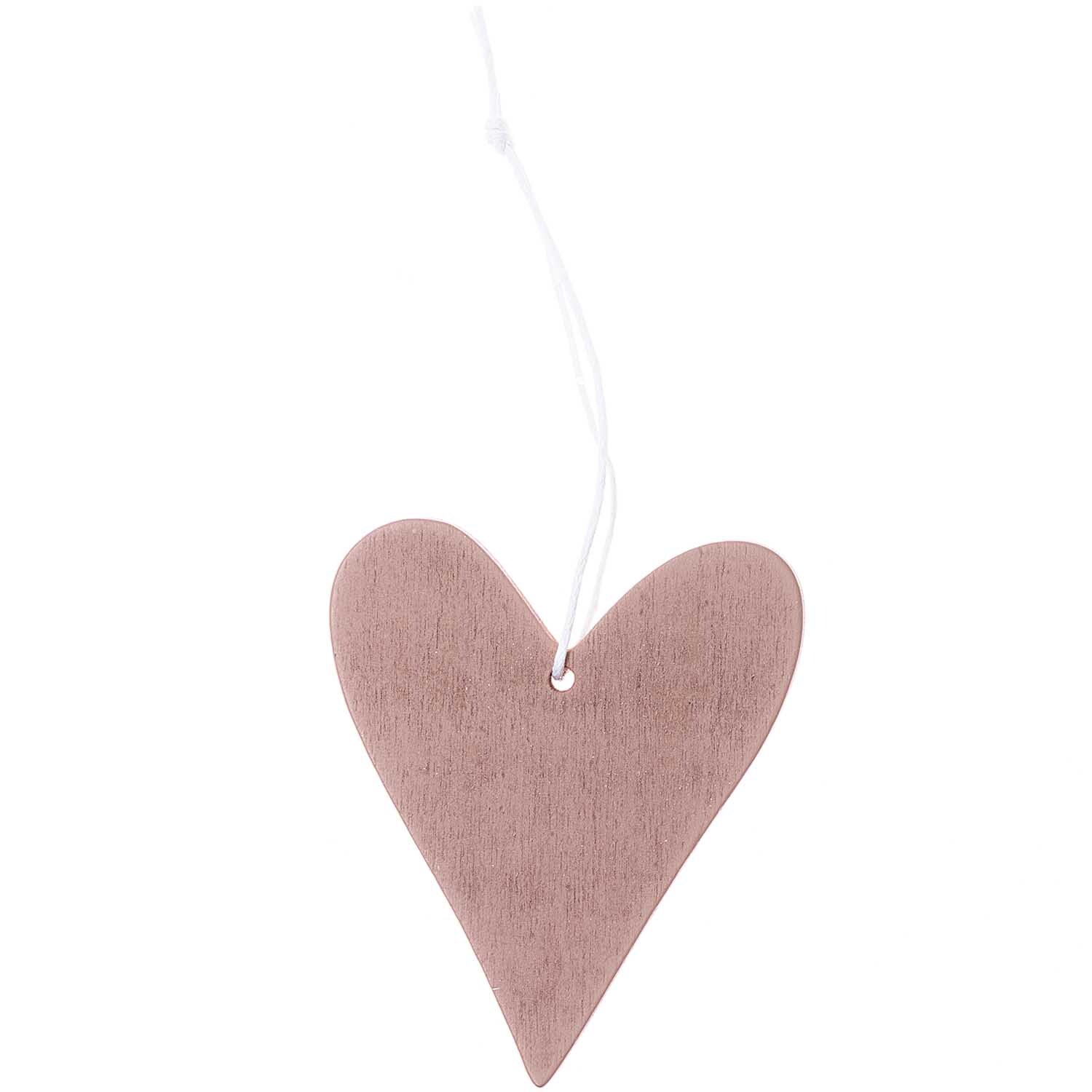 Holzhänger Herz rosegold von Rico Design, aus Holz in Herzform mit Aufhängeschnur, ideal für Dekorationen.
