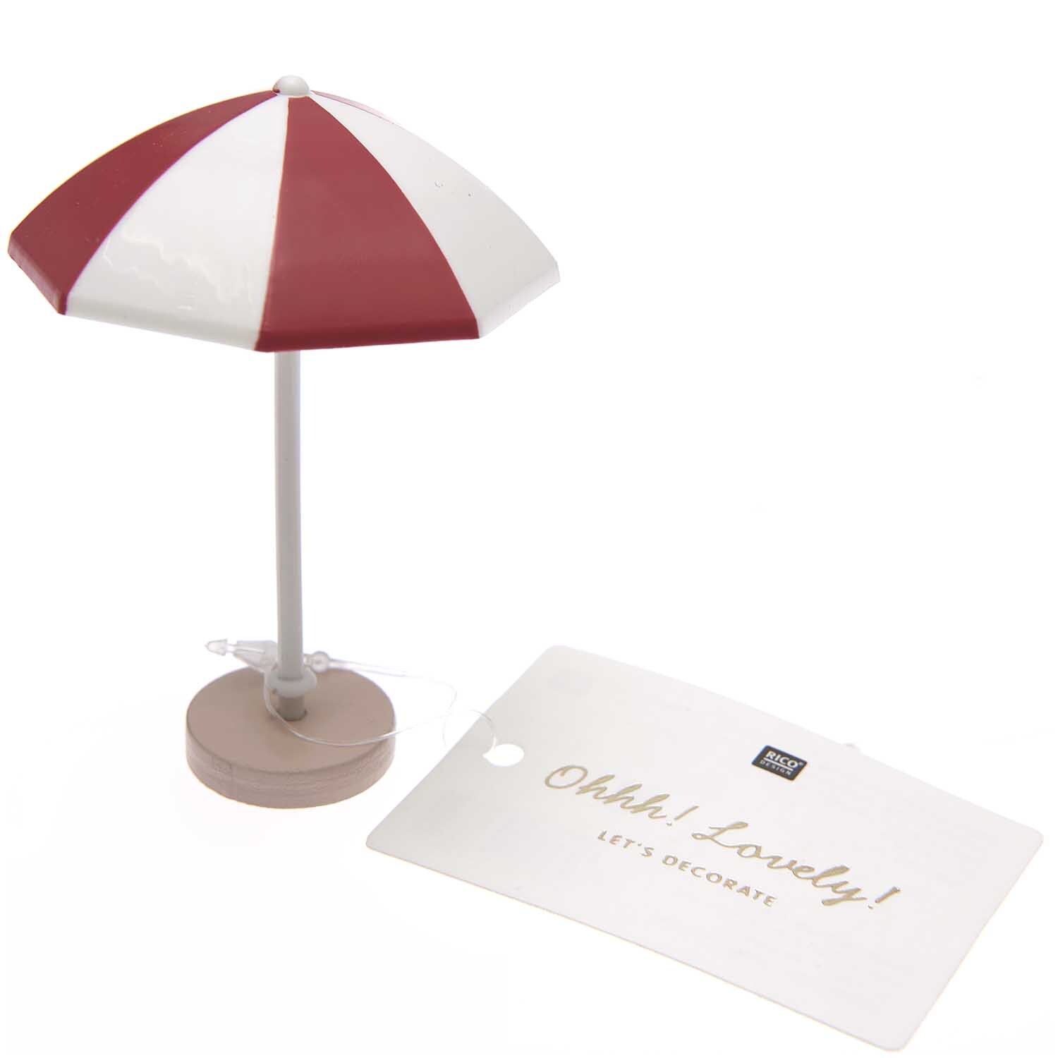 Parasol déco rouge et blanc 5,5x7,5cm from Rico Design