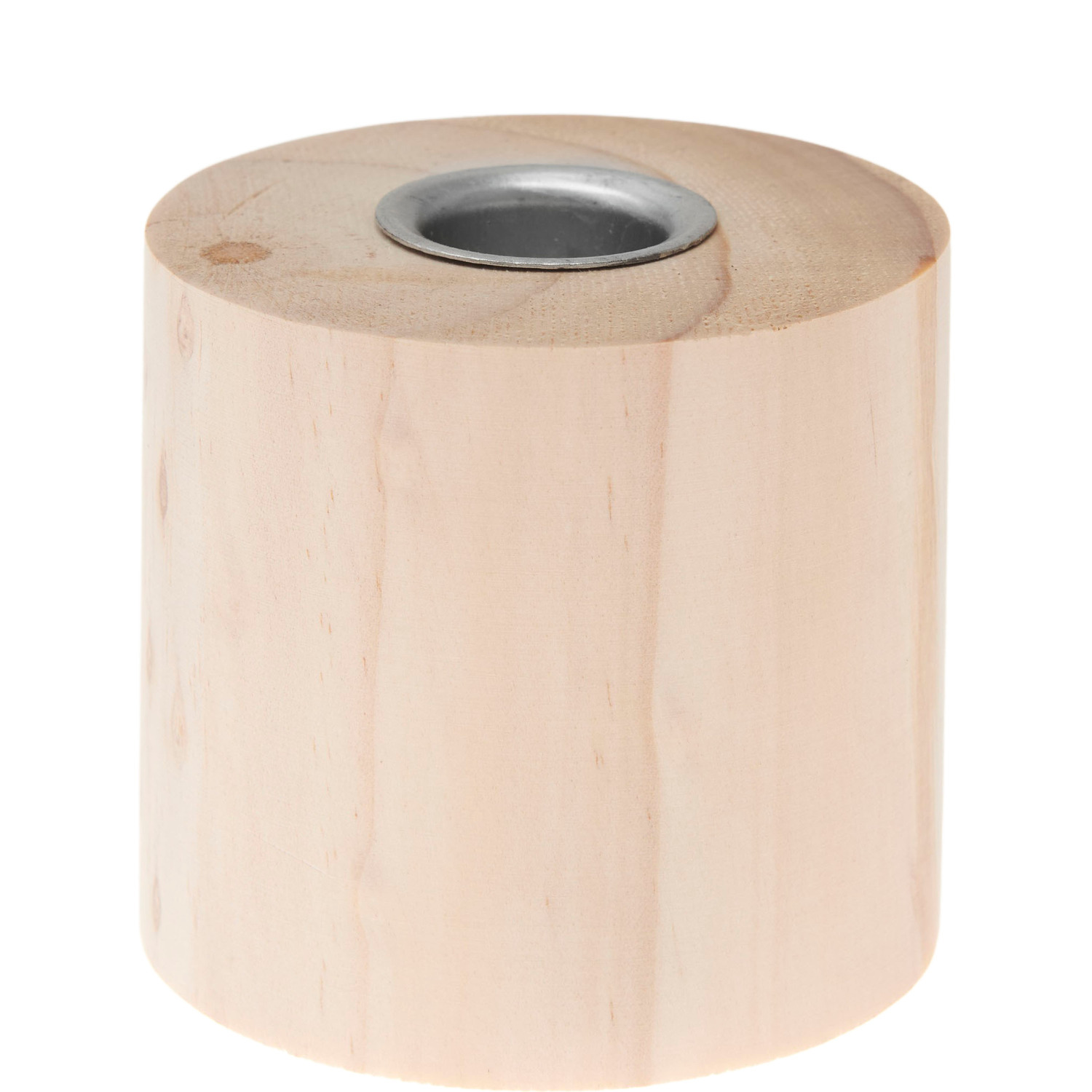 Holz-Kerzenhalter Natur, Ø7,5cm, von Rico Design. Schlichter, zylindrischer Halter aus hellem Holz für stilvolle Dekorationen.