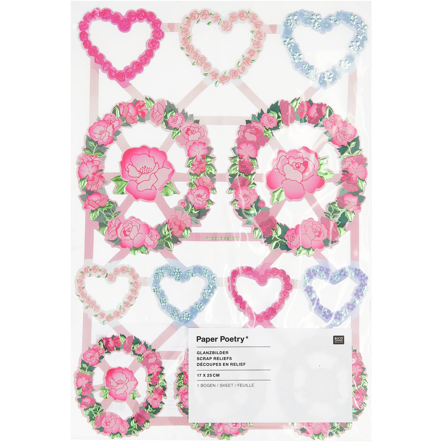 Paper Poetry Glanzbilder Frames 1 Blatt von Rico Design