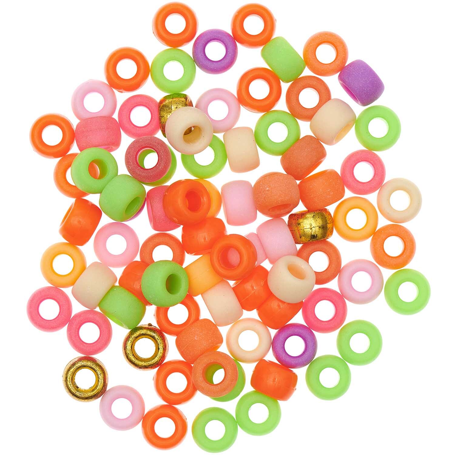 itoshii - Ponii Beads Neon Mix 9x6mm 80 Stück von Rico Design itoshii - Ponii Beads Neon Mix 9x6mm 80 Stück, bunte Perlen von Rico Design in leuchtenden Neonfarben.