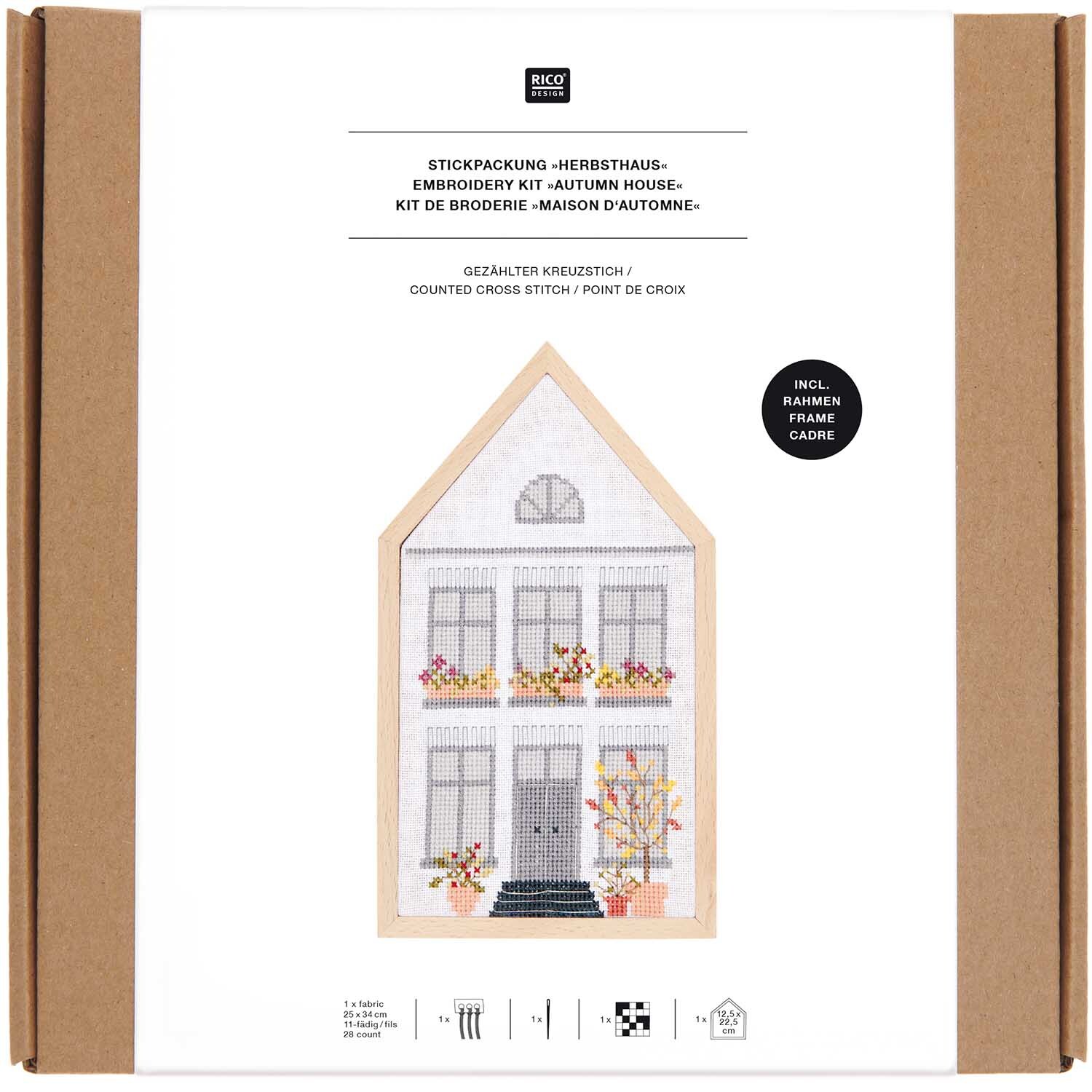 Paquet à broder Maison d'automne moyen 12x22,5cm 12x22,5cm from Rico Design