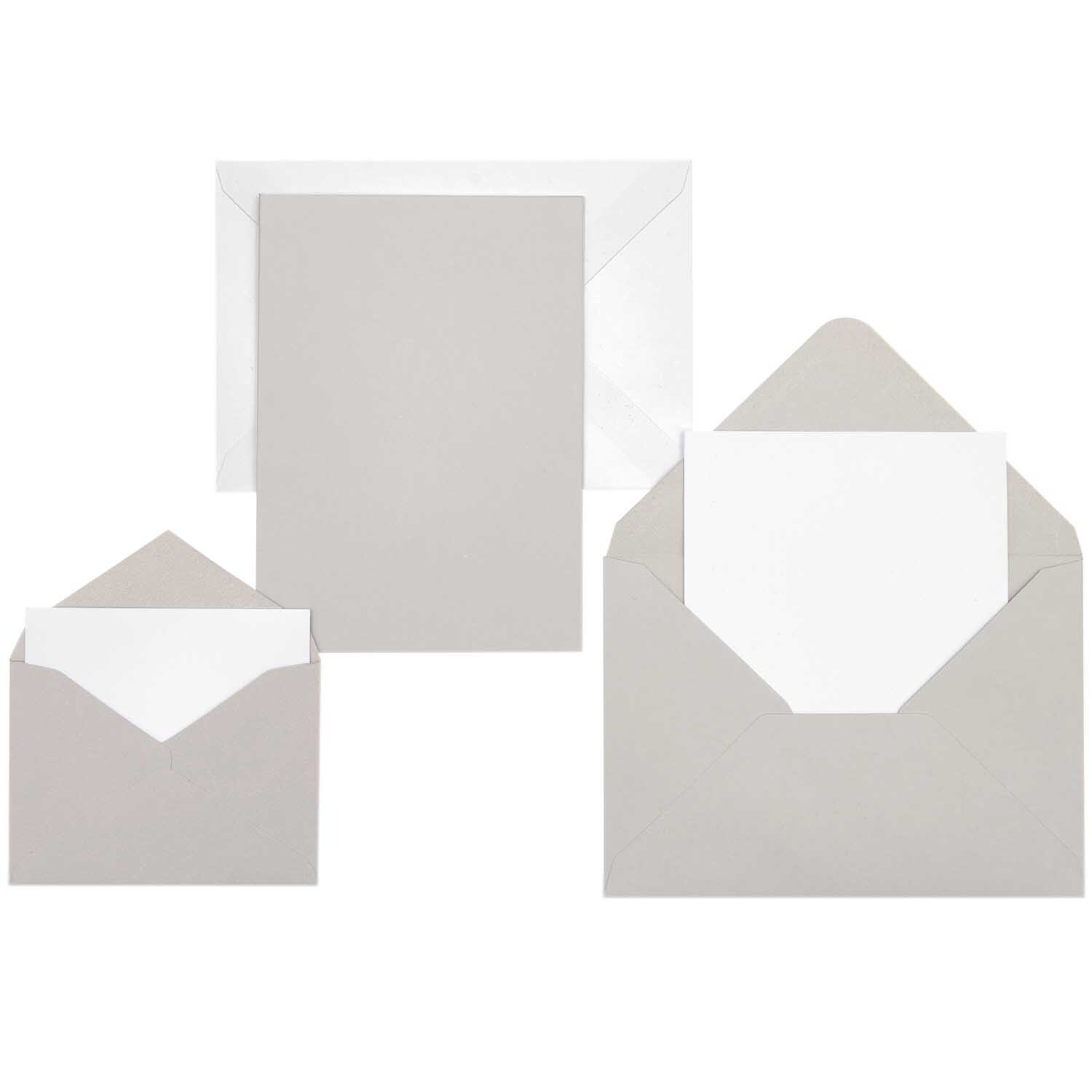 Paper Poetry Kartenset Basic weiß-grau B6 36-teilig von Rico Design