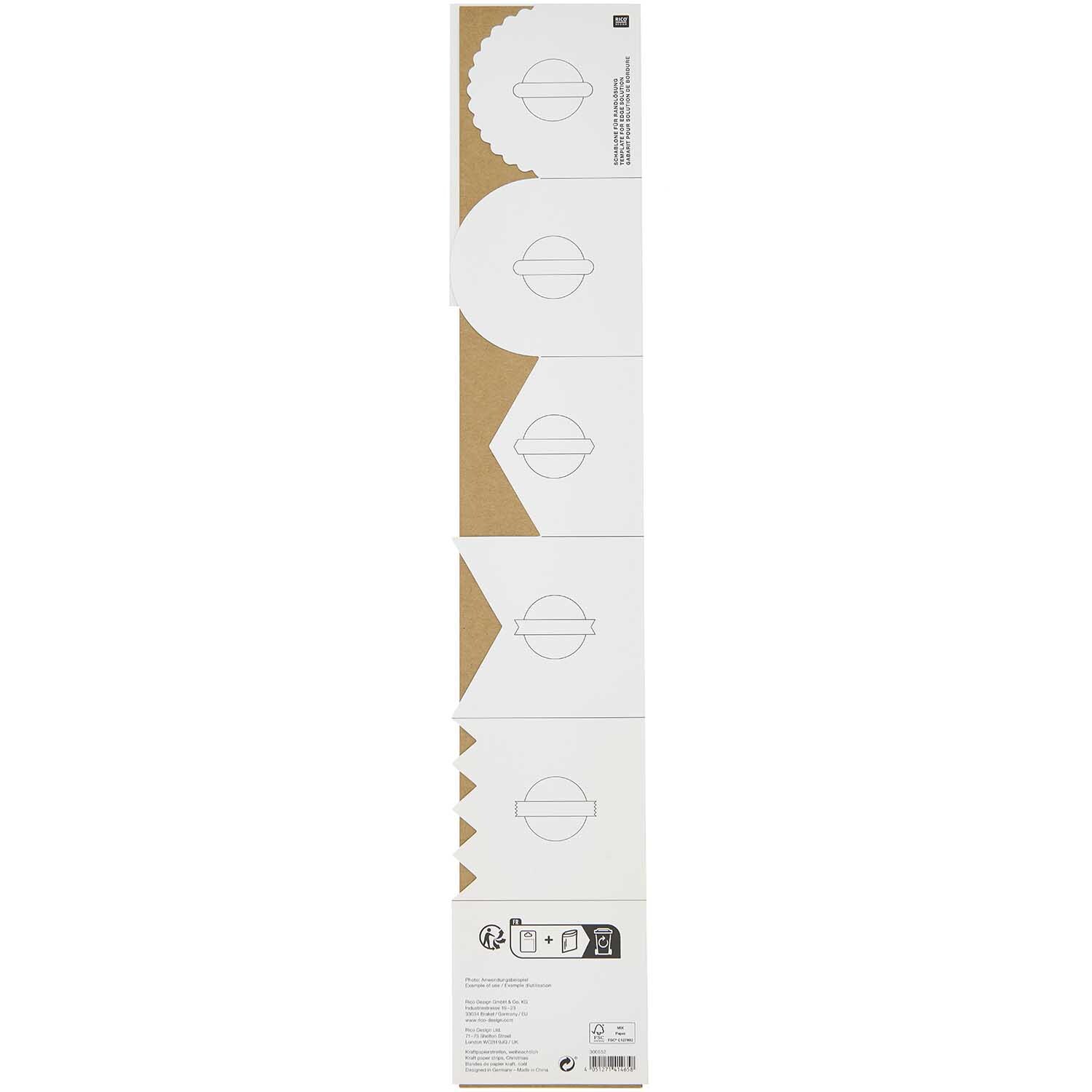 Paper Poetry Papierstreifen weihnachtlich 7x42cm 3 Stück Farbe Kraftpapier von Rico Design Paper Poetry Papierstreifen weihnachtlich, 7x42cm, 3 Stück. Weißes und braunes Design von Rico Design. Ideal für kreative Bastelprojekte.