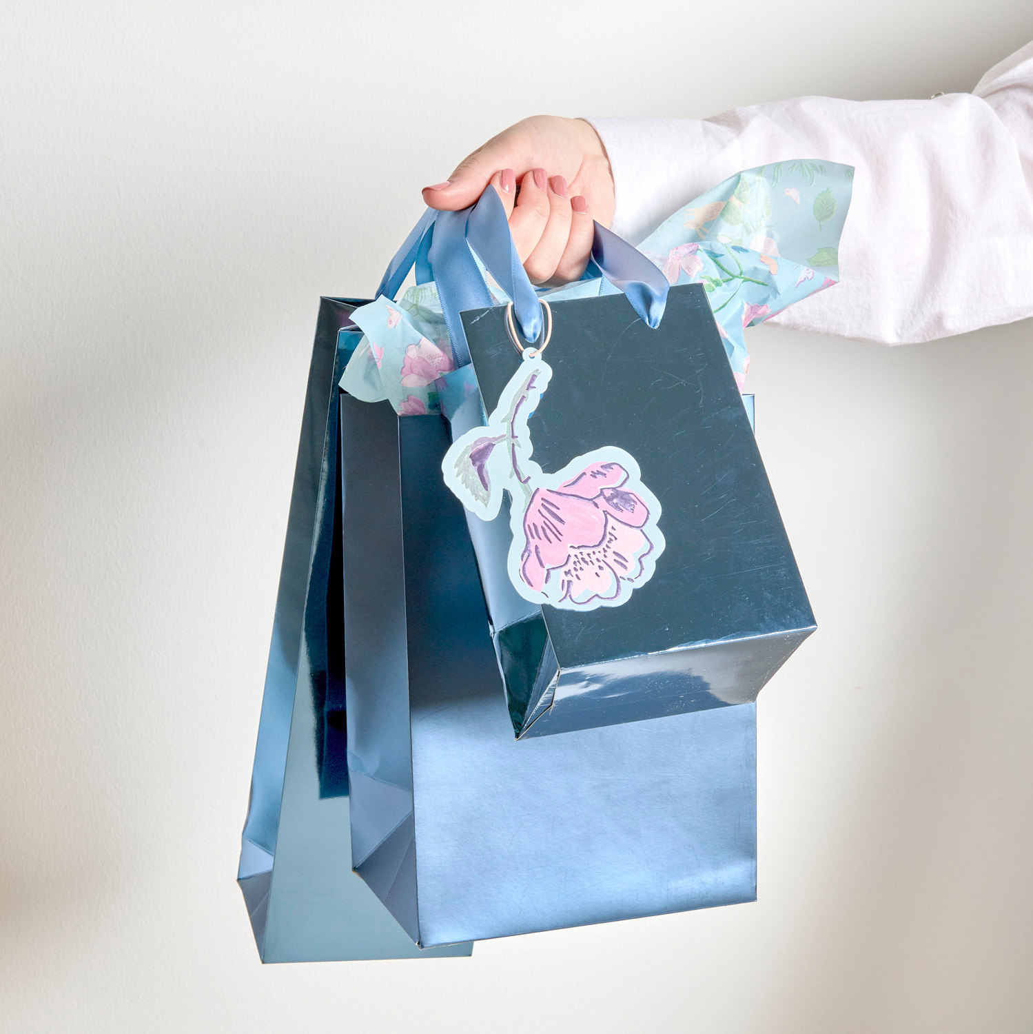 Geschenktüte Metallic Matt M 18x26x12 cm Farbe Blau von Rico Design
