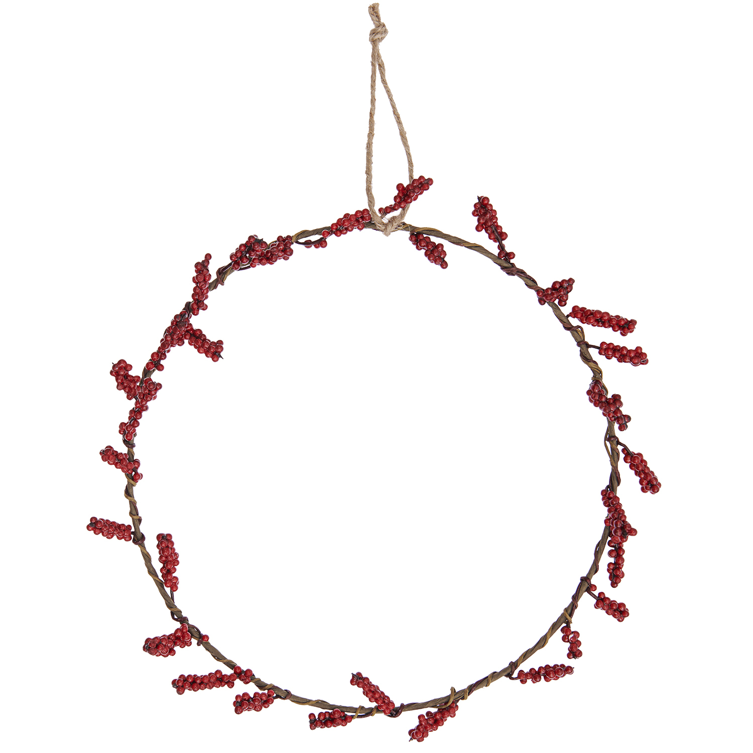 Beerenkranz rot 30cm von Rico Design: Ein dekorativer Kranz mit roten Beeren, ideal für festliche Anlässe.