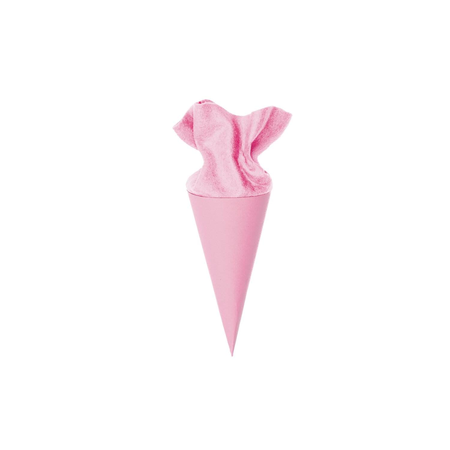 Schultüte Rohling mit Filzverschluss in Rosa, 20cm groß, ideal für kreative Bastelprojekte.