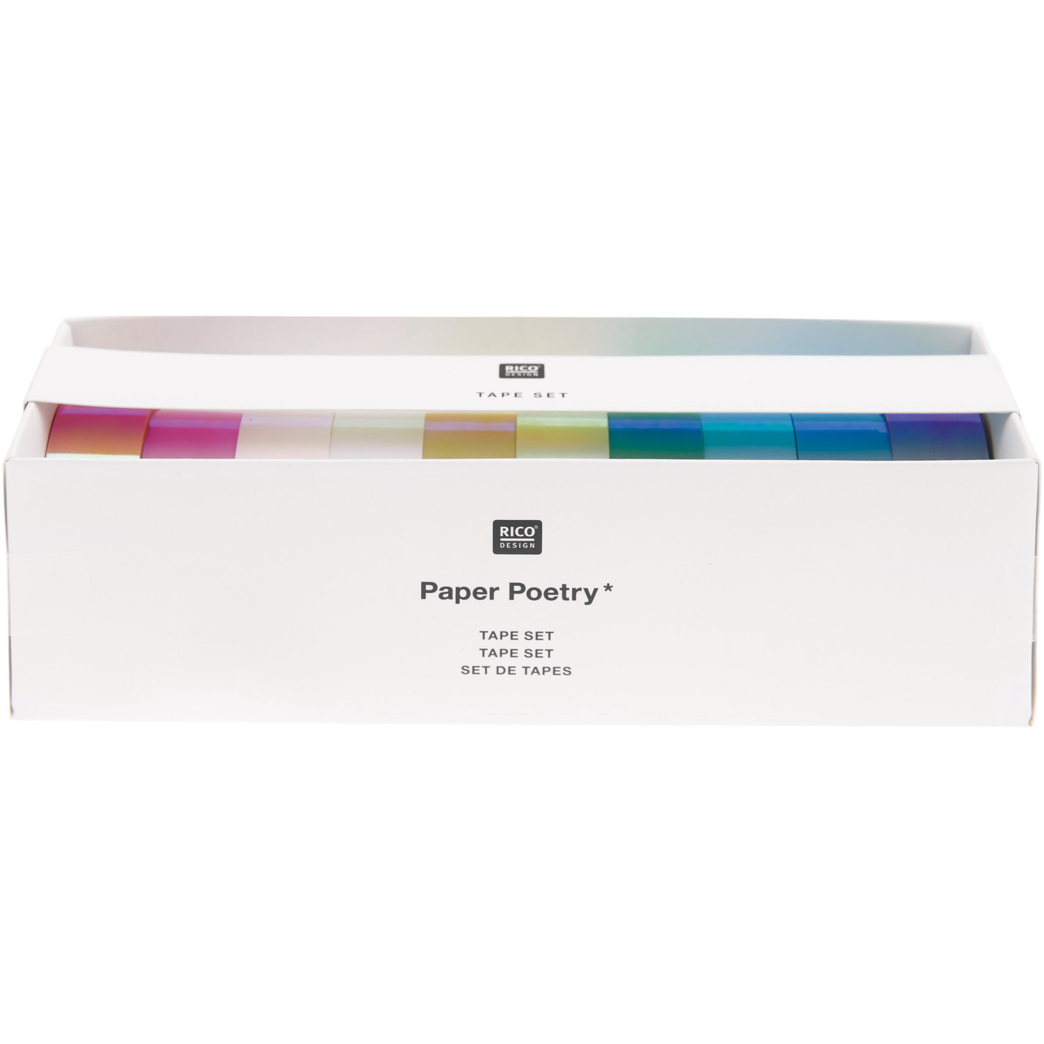 Paper Poetry Tape Mirror Rainbow  1,5cm 5m 10-teilig von Rico Design