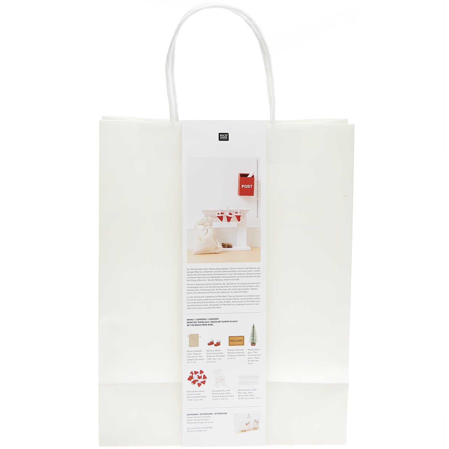 Wichtelwelt Deko Set Nikolaus von Rico Design Wichtelwelt Deko Set Nikolaus in einer weißen Verpackung von Rico Design, ideal für festliche Dekorationen.