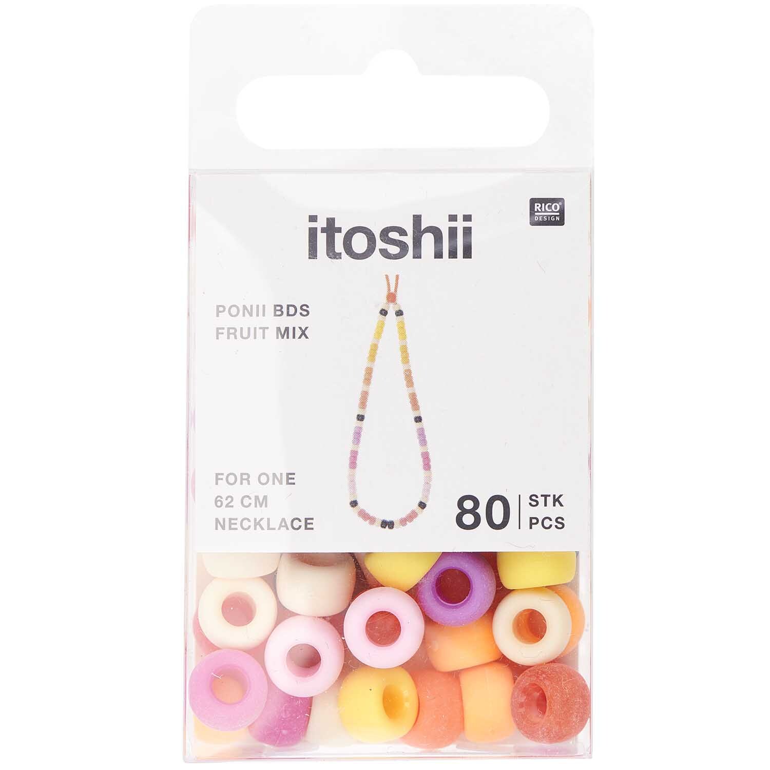 itoshii - Ponii Beads Frucht Mix 9x6mm 80 Stück von Rico Design