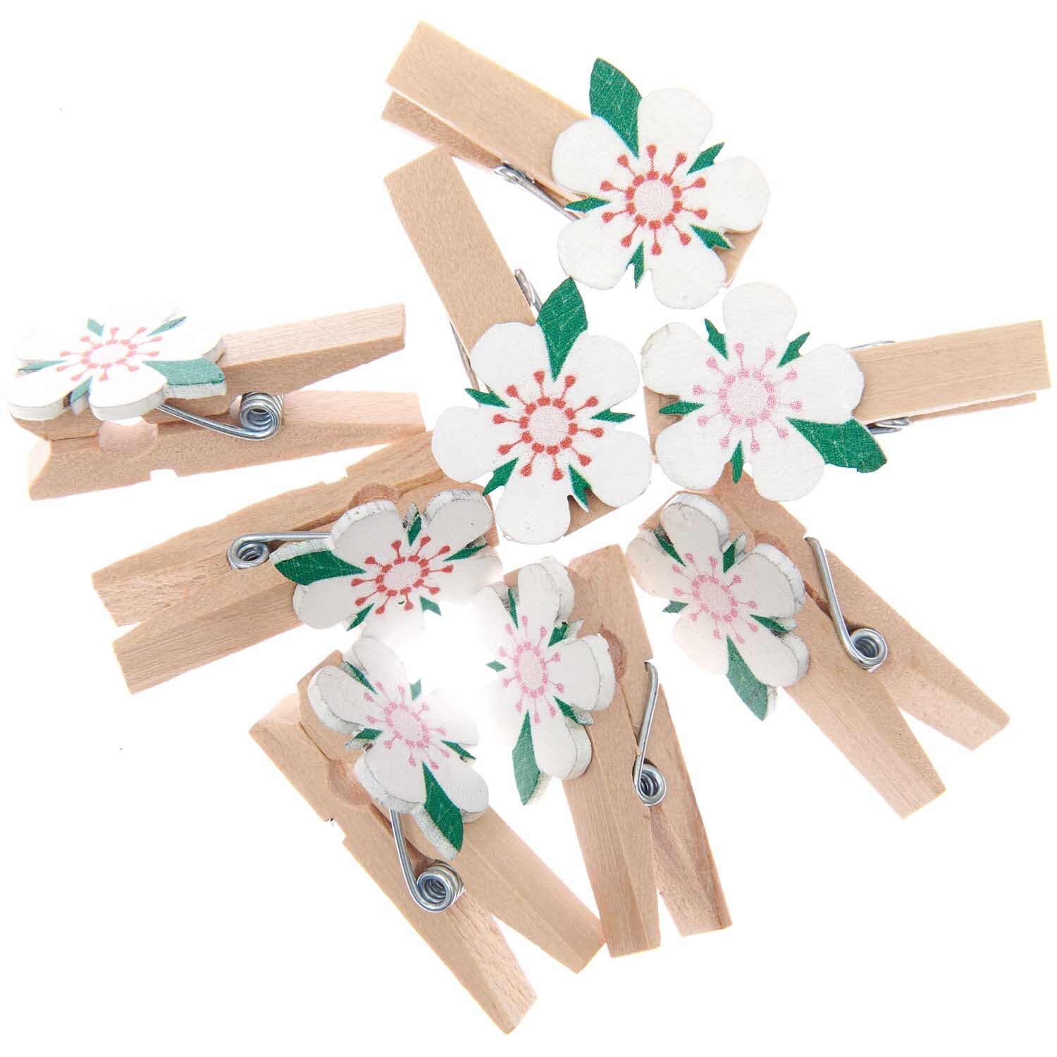 Holzklammern Erdbeerblüte 8 Stück von Rico Design