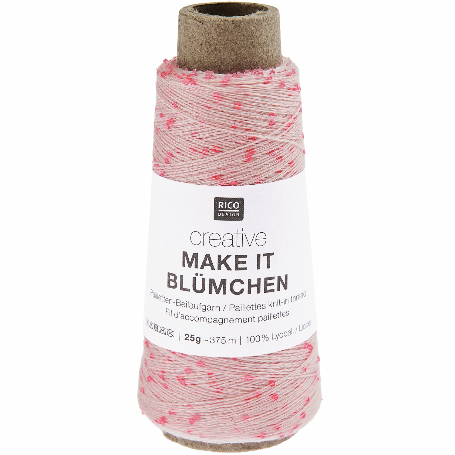 Creative Make It Blümchen 25g 375m Couleur Poudre from Rico Design Creative Make It Blümchen: Puderfarbener Garnkegel von Rico Design, 25g, 375m, 100% Lyocell.