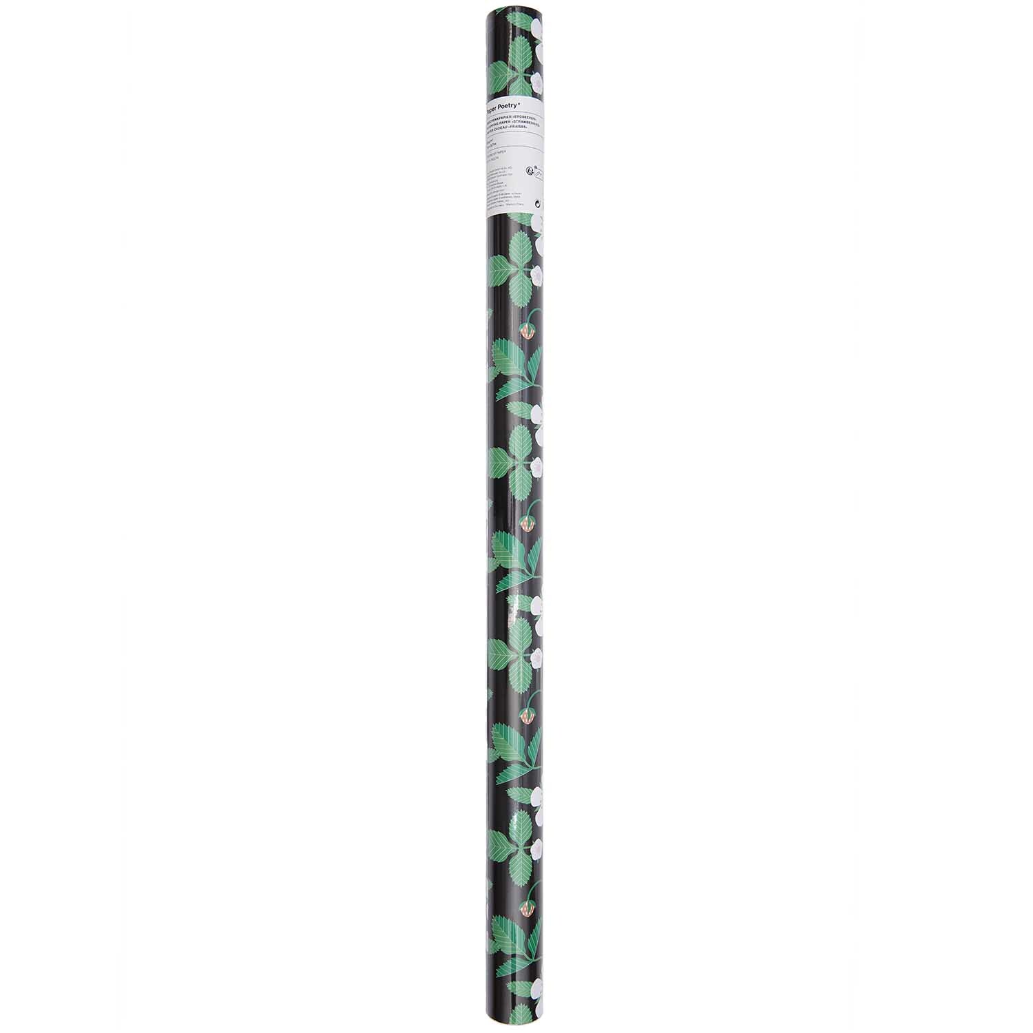 Paper Poetry Geschenkpapier Erdbeeren schwarz 200x70cm 80g/m² von Rico Design