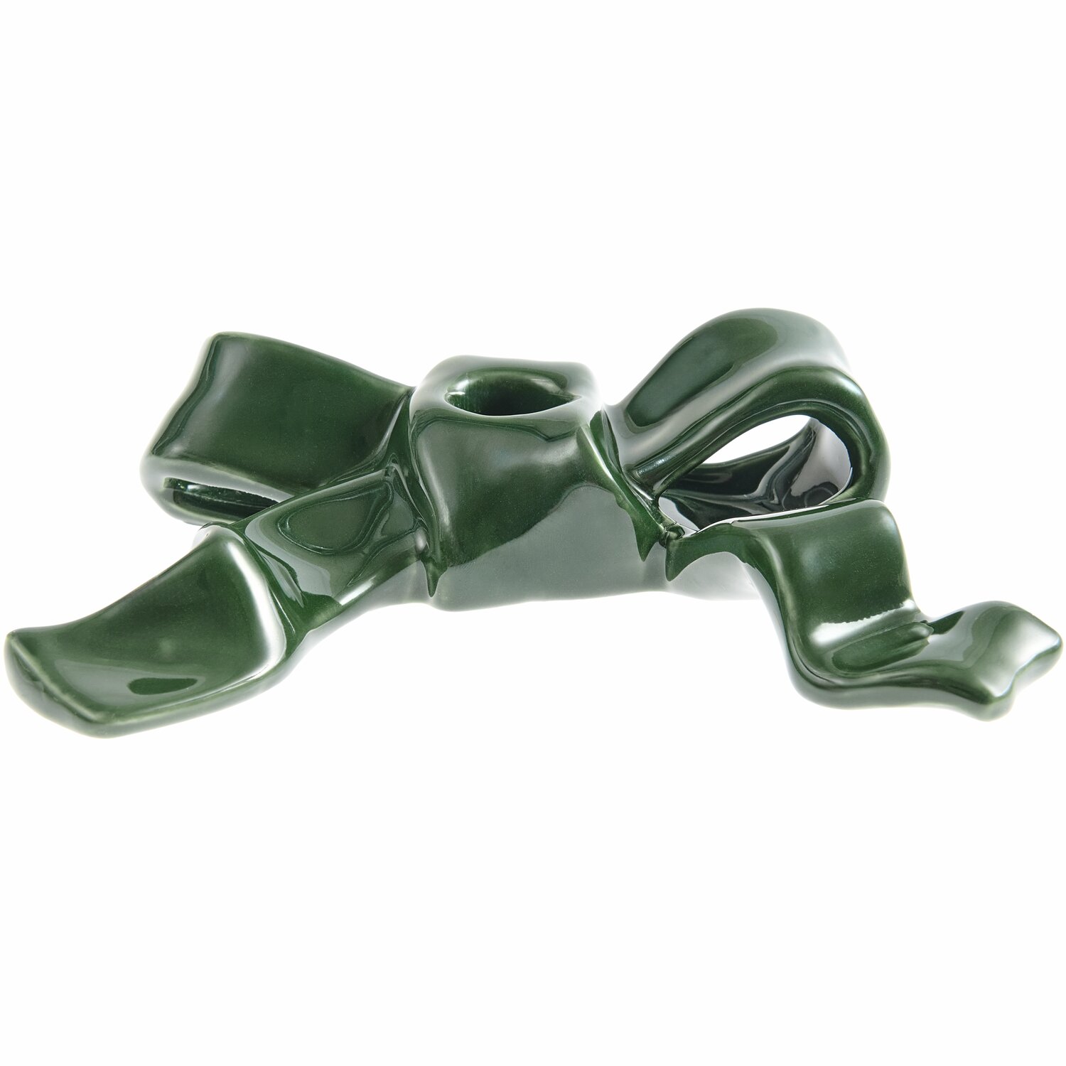 Keramik Kerzenhalter Schleife 4,5x18x12cm Farbe Grün von Rico Design Keramik Kerzenhalter Schleife in elegantem Design, grün, von Rico Design, 4,5x18x12cm.
