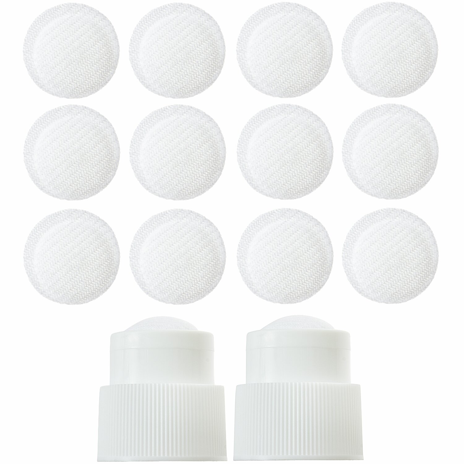 Ersatzkappen für Squeeze Acrylic Marker, 14-teilig, von Rico Design. Weiße Schwämme und Kappen.