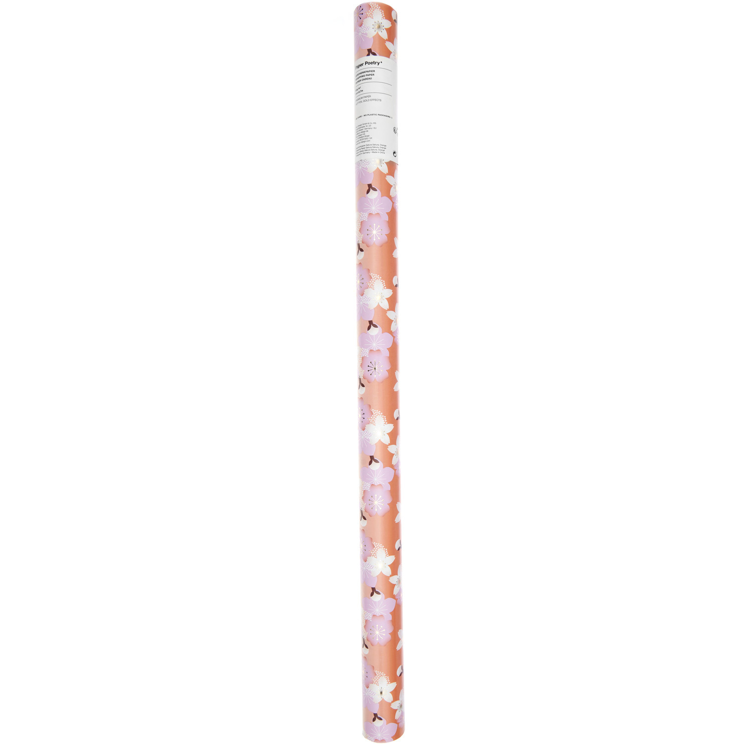 Geschenkpapier Kirschblüten Orange 70cm 2m 80g/m² von Rico Design