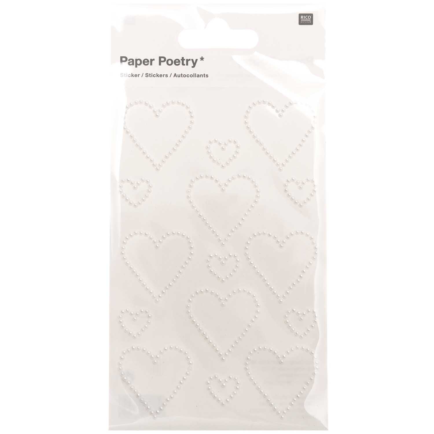 Paper Poetry Perlensticker Herzen L von Rico Design