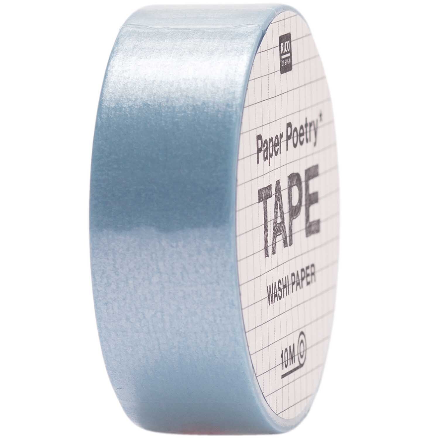 Paper Poetry Tape uni 15mm 10m Farbe Hellblau von Rico Design Paper Poetry Tape uni 15mm 10m in Hellblau von Rico Design, ideal für kreative Bastelprojekte.