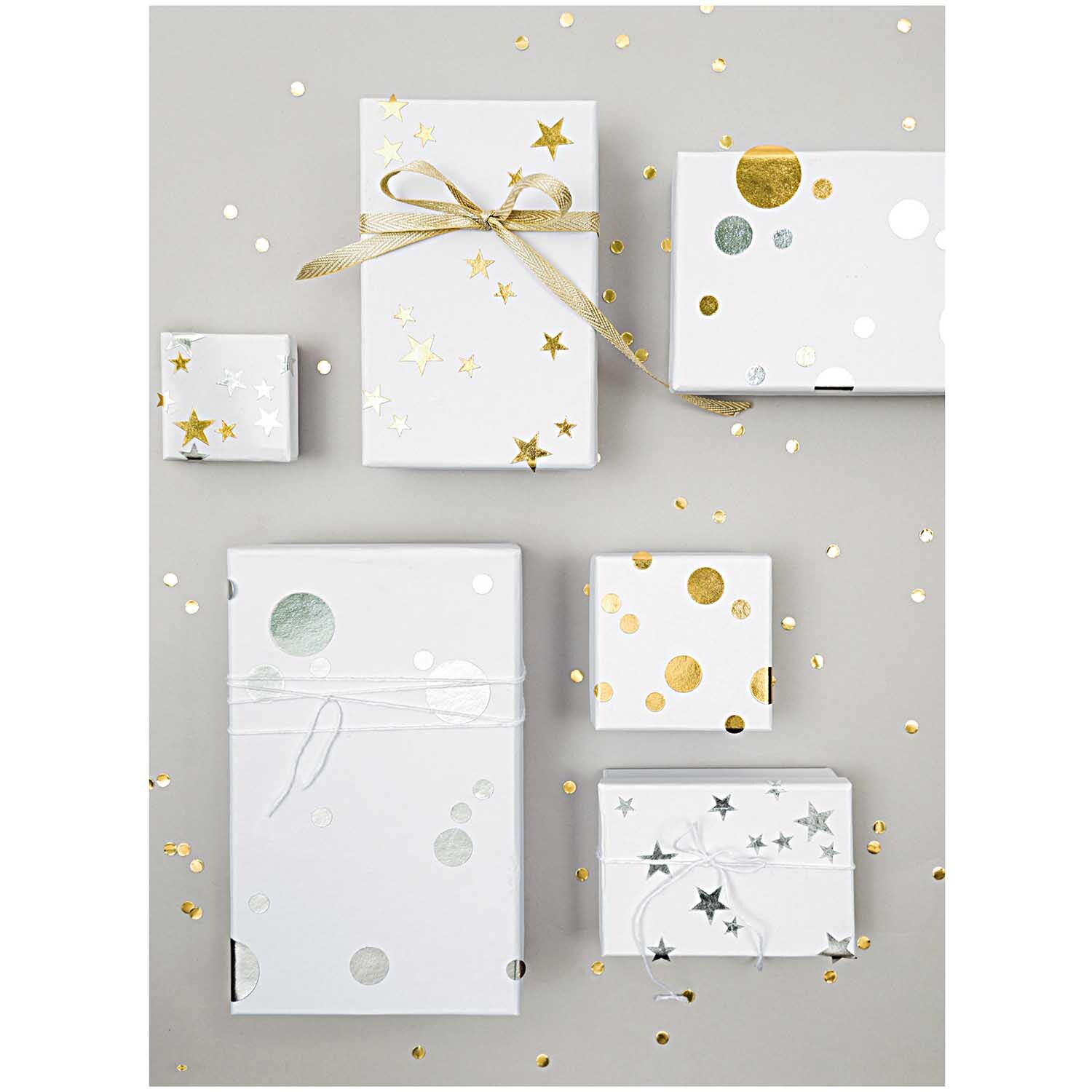 Paper Poetry Sticker Punkte gold 15mm 4 Bogen von Rico Design