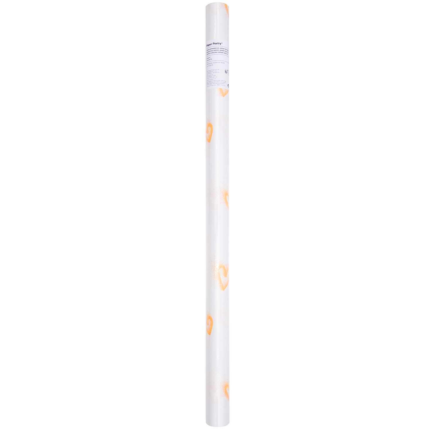 Paper Poetry Geschenkpapier Spray Herzen neon orange 200x70cm 70g/m² von Rico Design
