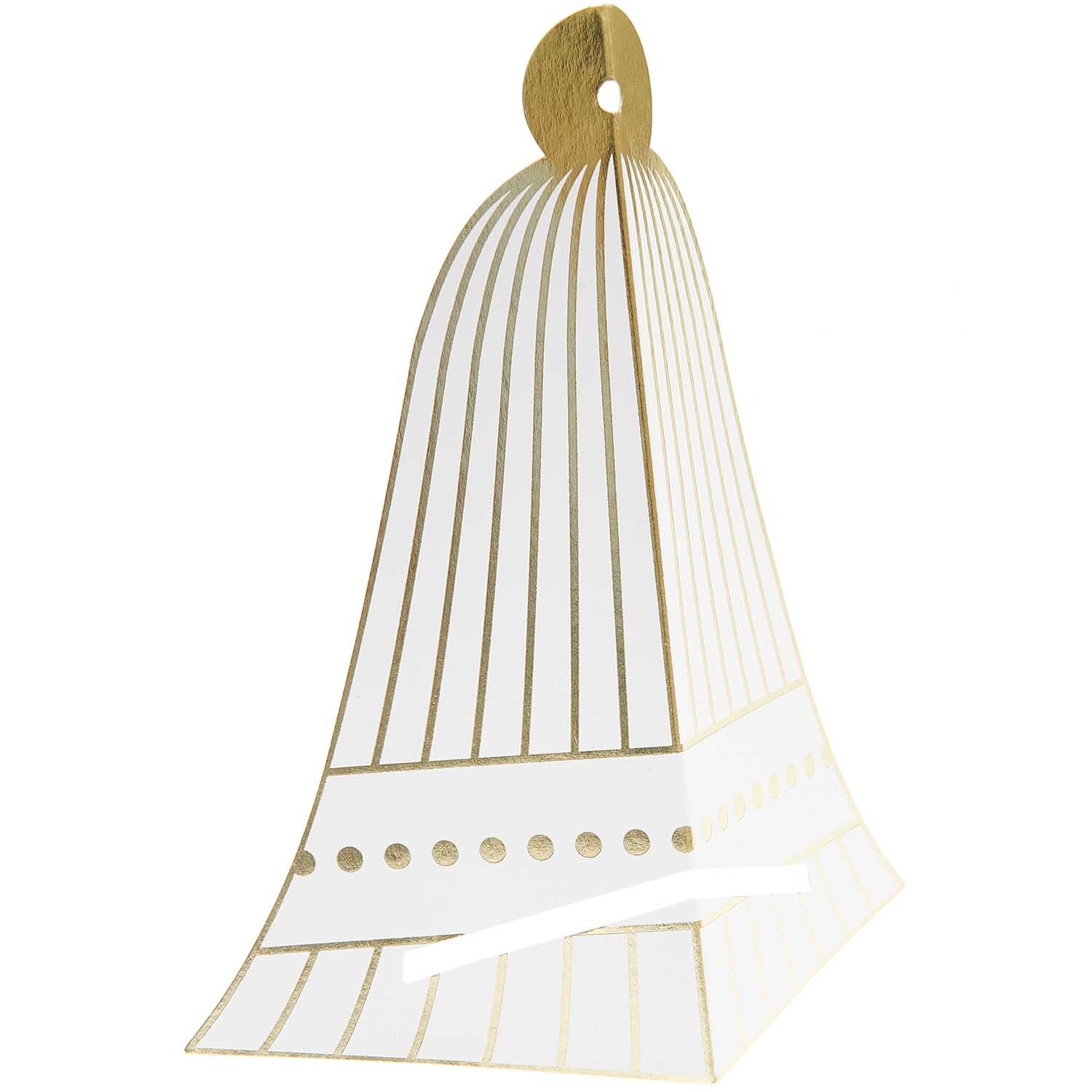 Paper Poetry Serviettenhalter Glocke 18,3x17cm 6 Stück von Rico Design Paper Poetry Serviettenhalter Glocke von Rico Design in Weiß und Gold, elegant und dekorativ. Ideal für festliche Anlässe, 18,3x17cm, 6 Stück.