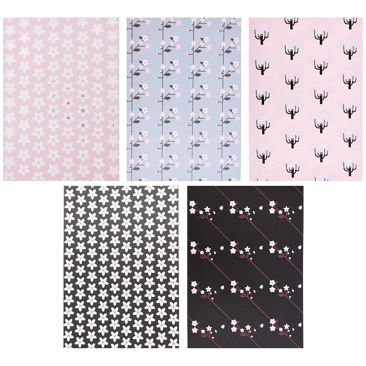 Paper Poetry Motivpapierblock Sakura Sakura 23 Blatt von Rico Design Paper Poetry Motivpapierblock Sakura Sakura mit floralen Mustern in Rosa, Blau und Schwarz von Rico Design. Ideal für kreative Projekte.