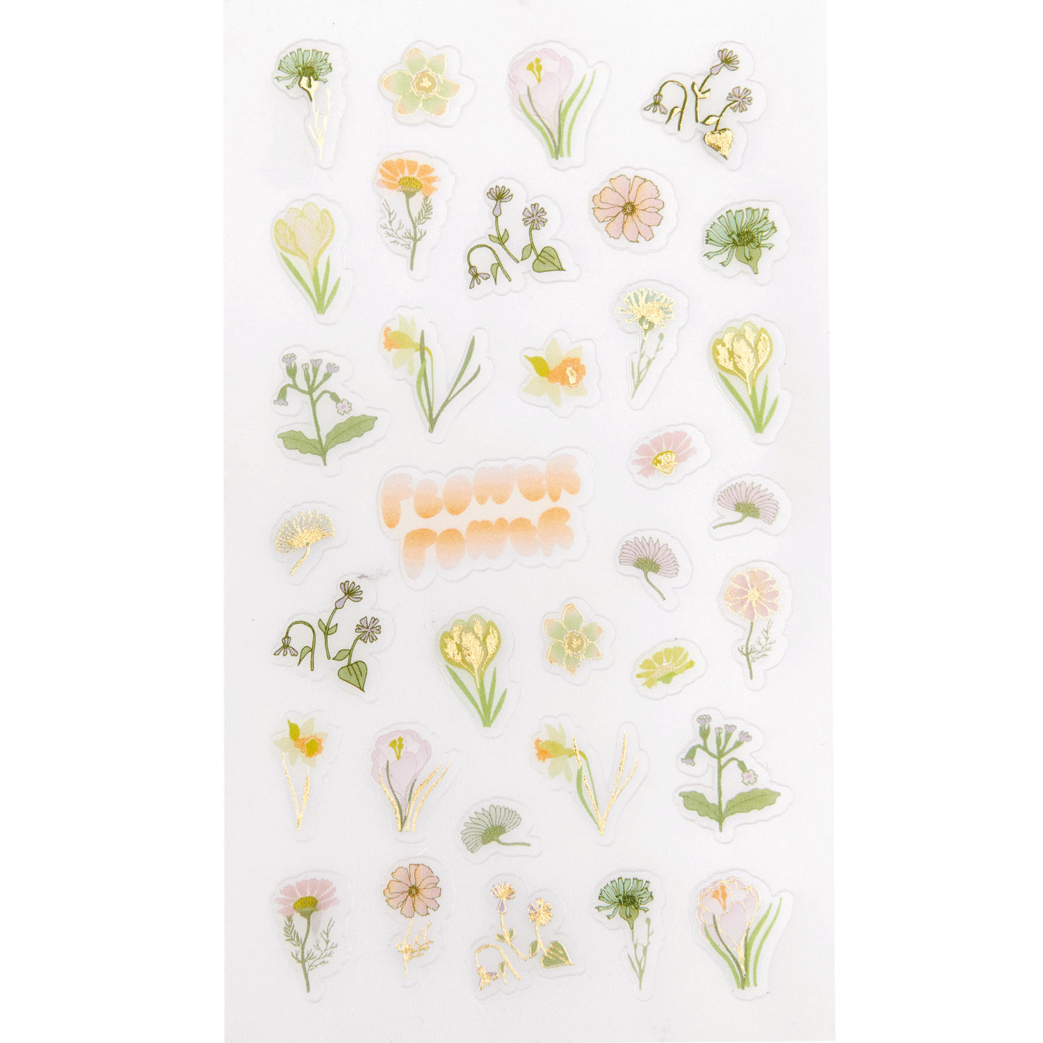 Paper Poetry Foliensticker Futschikato Flower Power zeigt bunte Blumenmotive auf 4 Blättern. Ideal für kreative Projekte und Dekorationen.