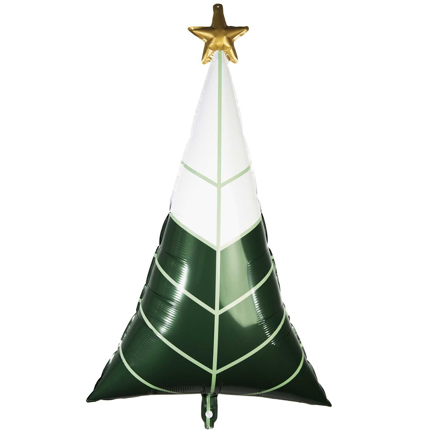 Folienballon Tannenbaum 65x110cm von Rico Design, zeigt einen grünen Baum mit goldener Sternspitze.