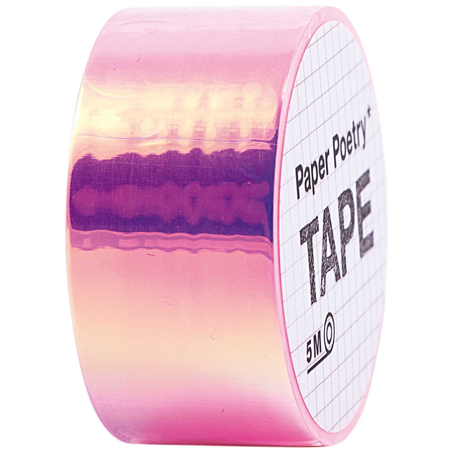 Paper Poetry Mirror Rainbow Tape in schimmerndem Pink, 19mm x 5m, von Rico Design. Ideal für kreative Projekte.