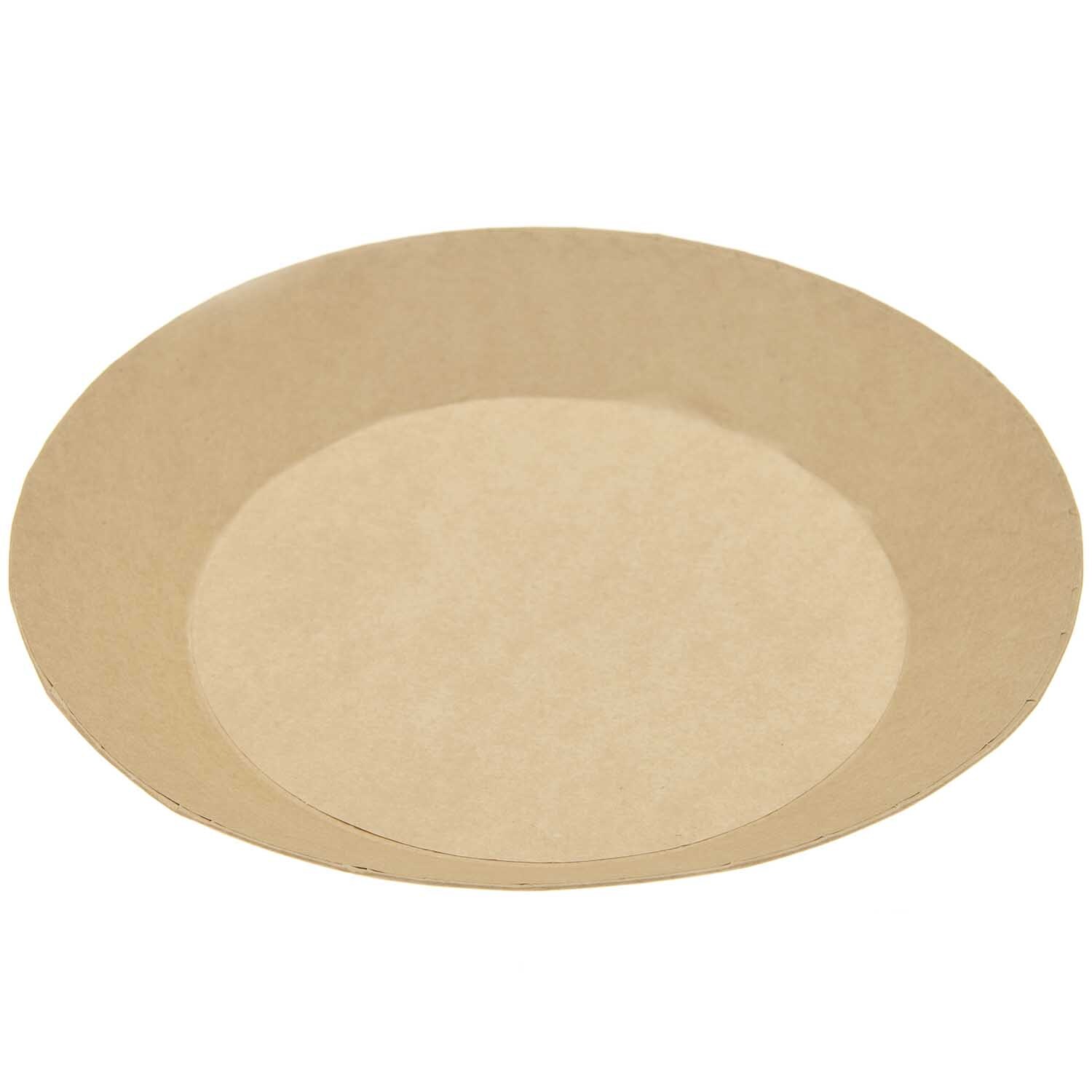 Pappmasché Teller von Rico Design, Ø25cm, in natürlichem Braunton, ideal für kreative Bastelprojekte.