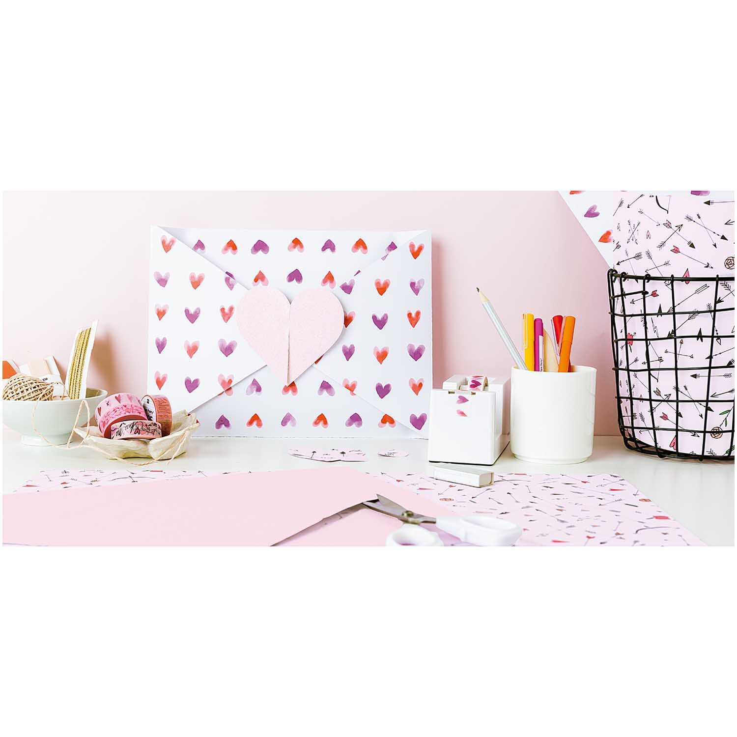 Paper Poetry Motivkarton Liebe Pfeile 50x70cm von Rico Design