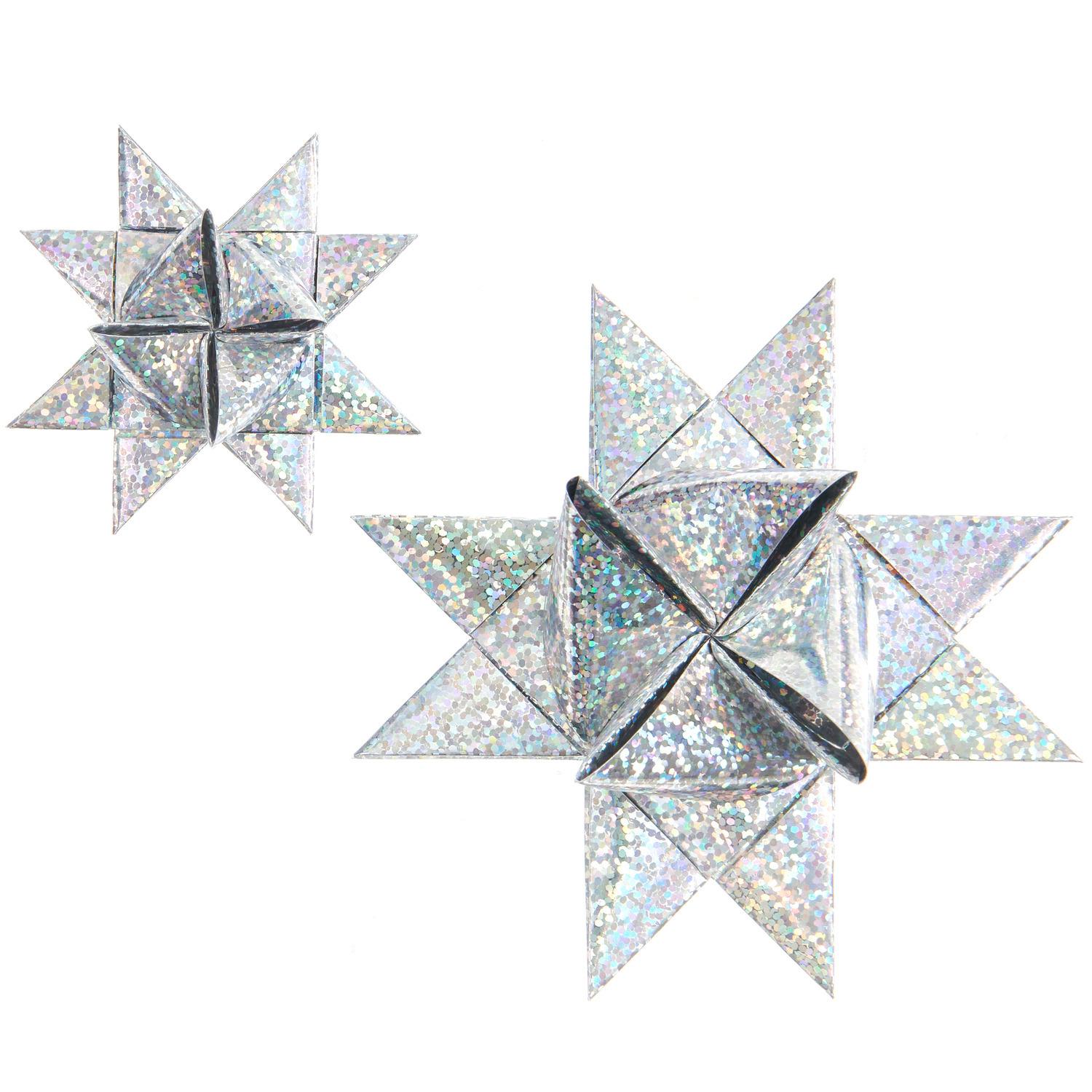 Paper Poetry Bandes de Fröbel Metallic M+L 60 pièces Couleur Argent from Rico Design Paper Poetry Fröbelstreifen Metallic M+L, silberne Sterne aus 60 Streifen, ideal für festliche Dekorationen.