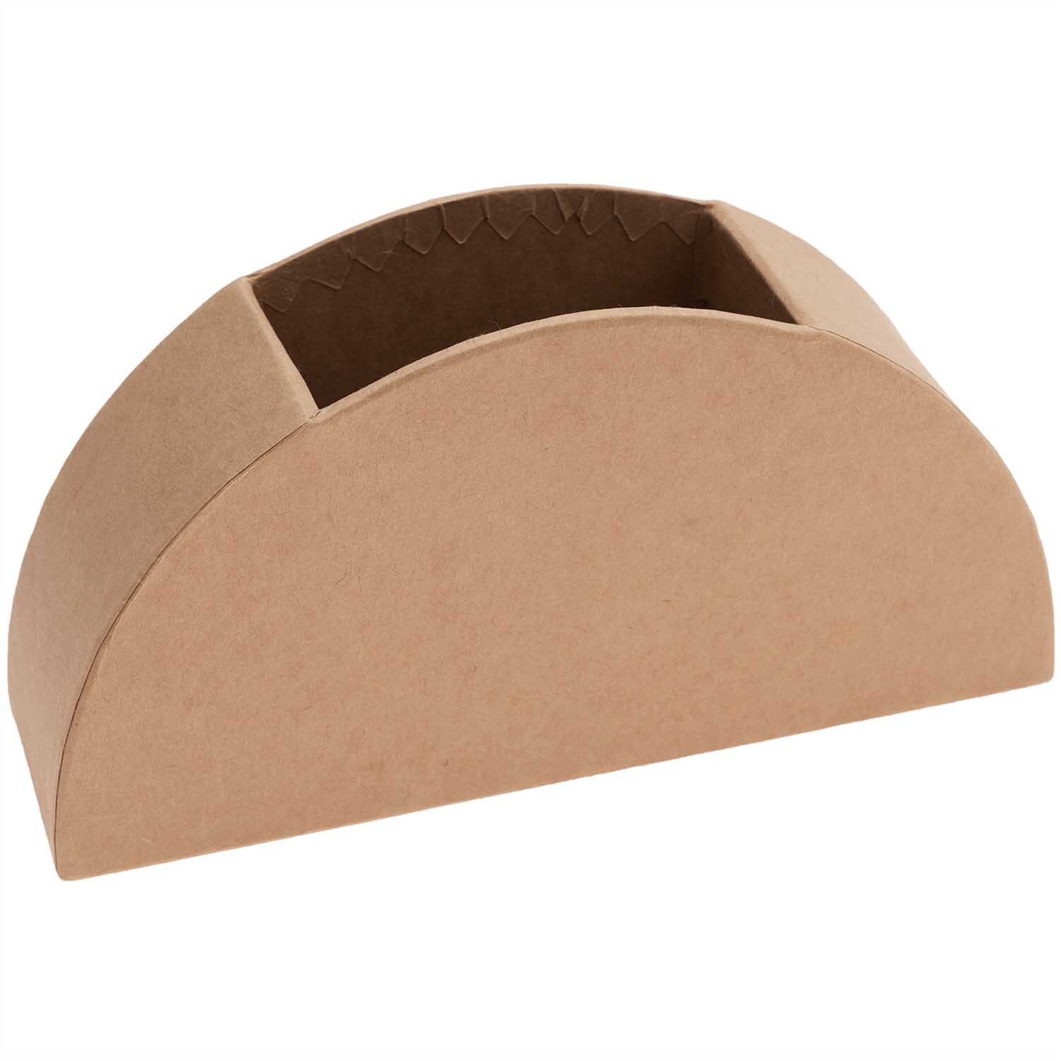 Stiftehalter aus Pappe in halbrunder Form von Rico Design, ideal zur Aufbewahrung von Schreibutensilien.